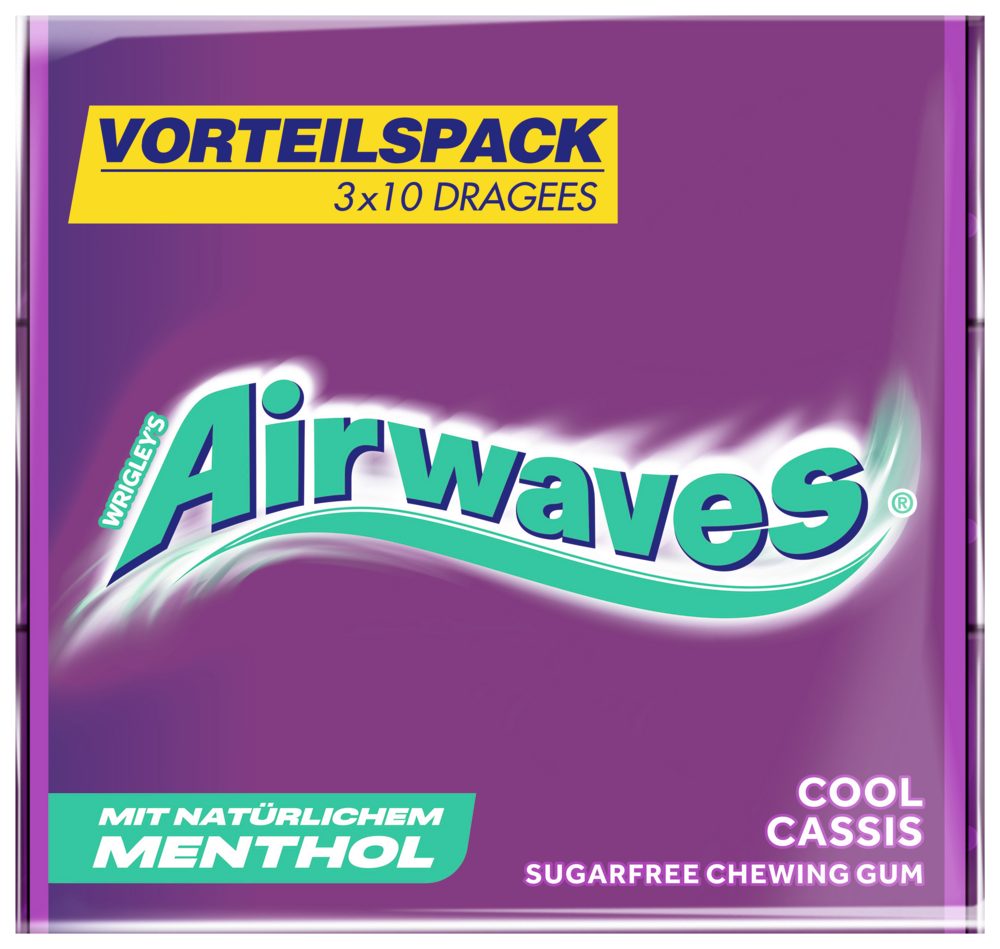 Airwaves Süßigkeit AIRWAVES Multipack Cool Cassis 20x3x10 Dragees