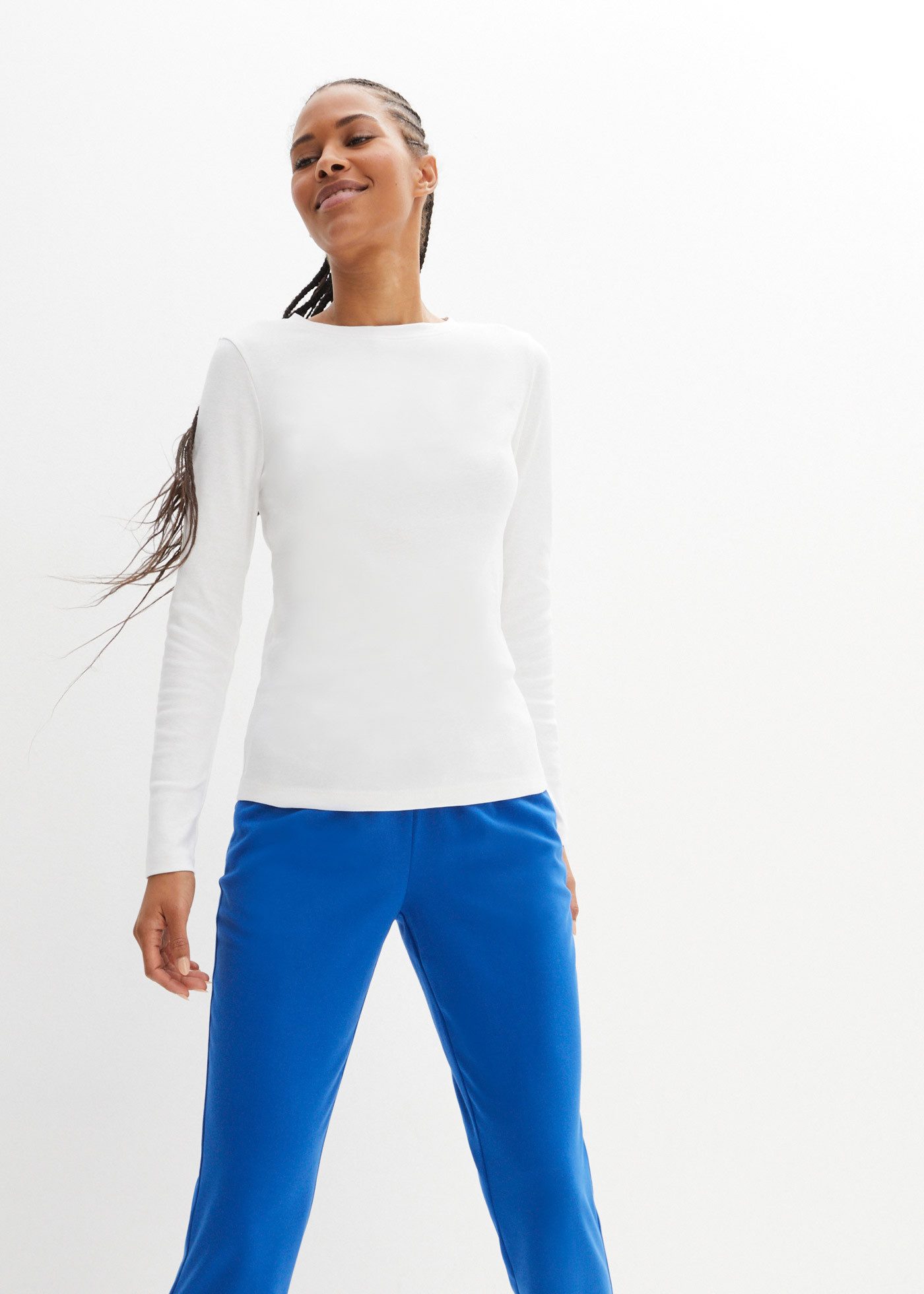 bonprix Langarmshirt eng anliegende Passform, lange Ärmel, Basic-Shirt