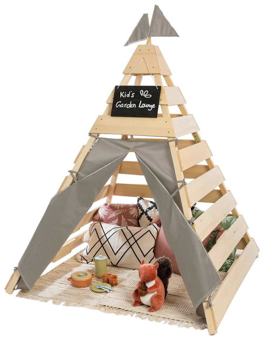 MUDDY BUDDY® Spielhaus Tipi-Zelt Dreamer, Holzschutz vorbehandelt, BxTxH: 135x135x170 cm