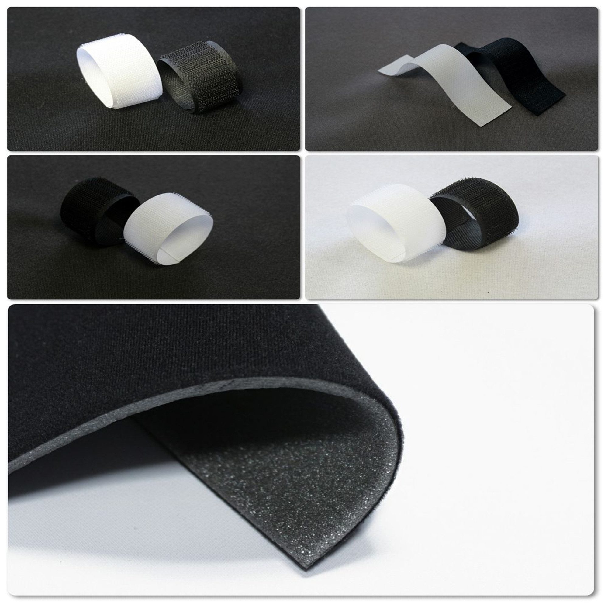 Ch.Cabanski Stoff Klettflauschstoff Klettstoff mit ca. 1,6mm Schaum Hobby Meterware, Flauschige Oberfläche für Klettverbindungen