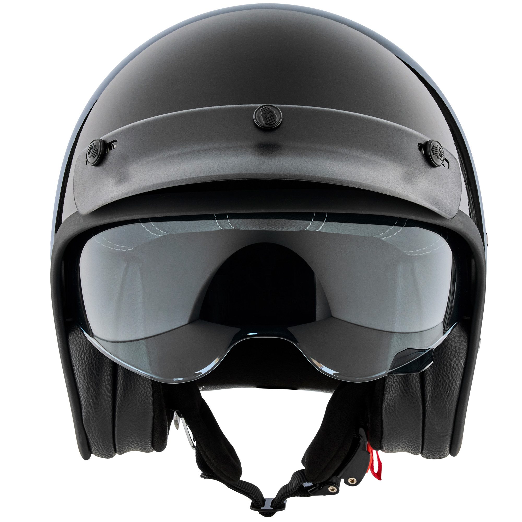 PEROZ Motorradhelm Filus Jethelm, Herausnehmbares Innenfutter,integriertes Sonnenvisier