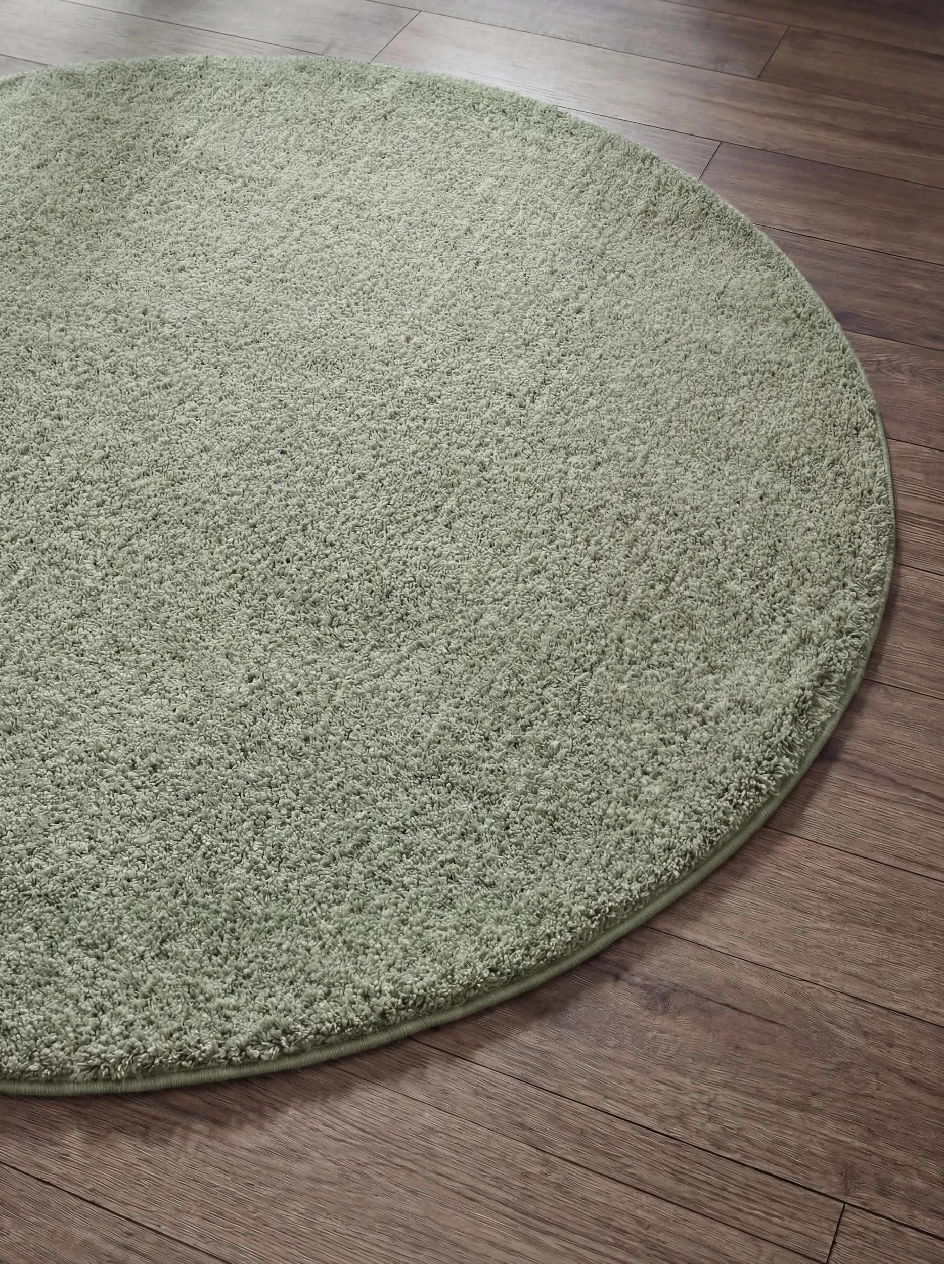 benuta Hochflor-Teppich Soda, rund, Höhe: 21 mm, Teppich Wohnzimmer, Schlafzimmer, Esszimmer, Flur, Kunstfaser, Cozy