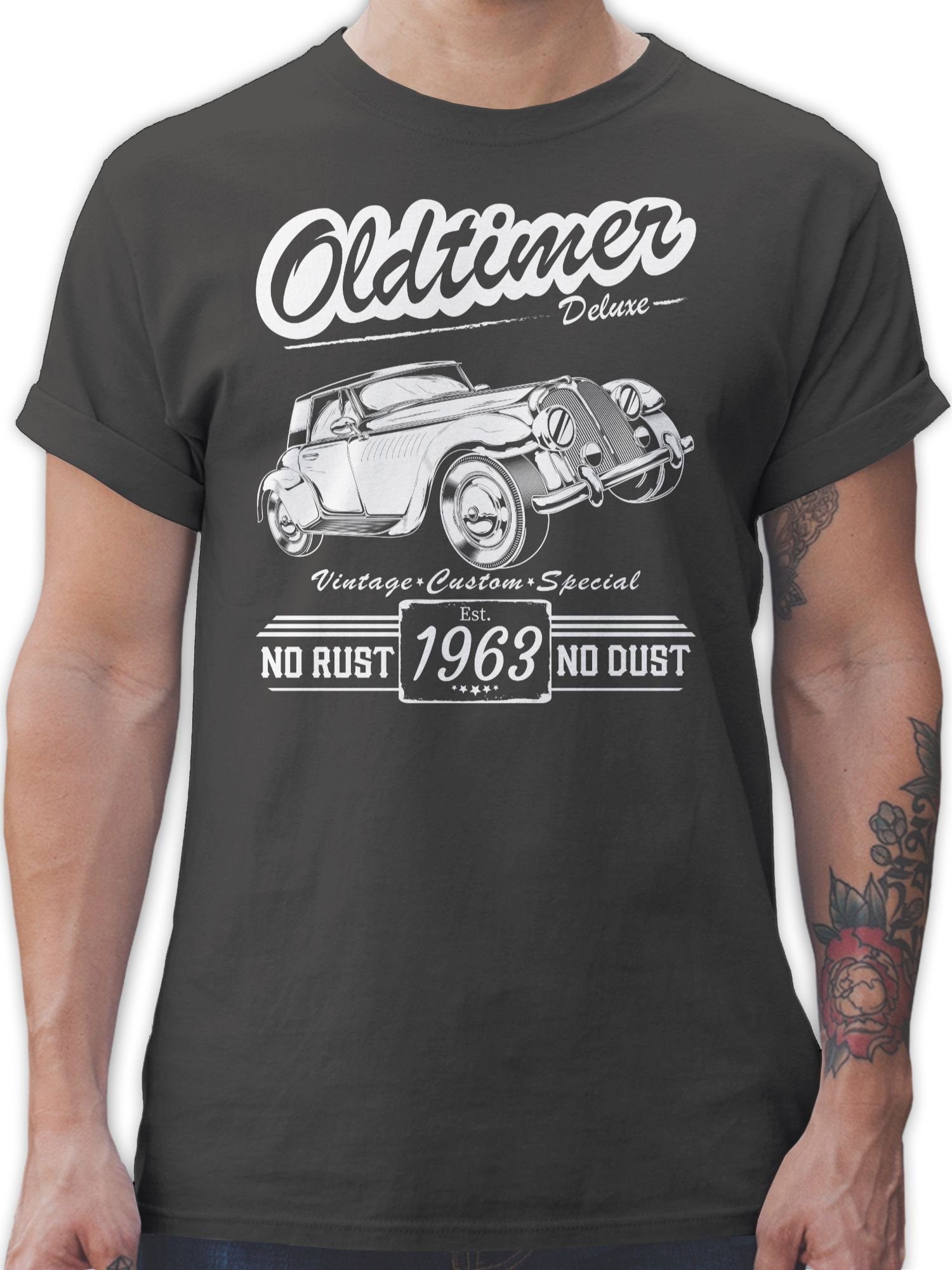 Shirtracer T-Shirt Sechzig Oldtimer Baujahr 1963 60. Geburtstag 3 Dunkelgrau | T-Shirts