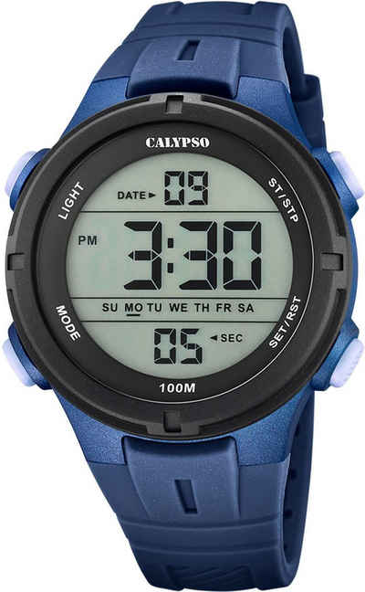 CALYPSO WATCHES Chronograph Color Splash, K5837/3, Armbanduhr, Quarzuhr, Herrenuhr, Datum, Digitalanzeige, Stoppfunktion