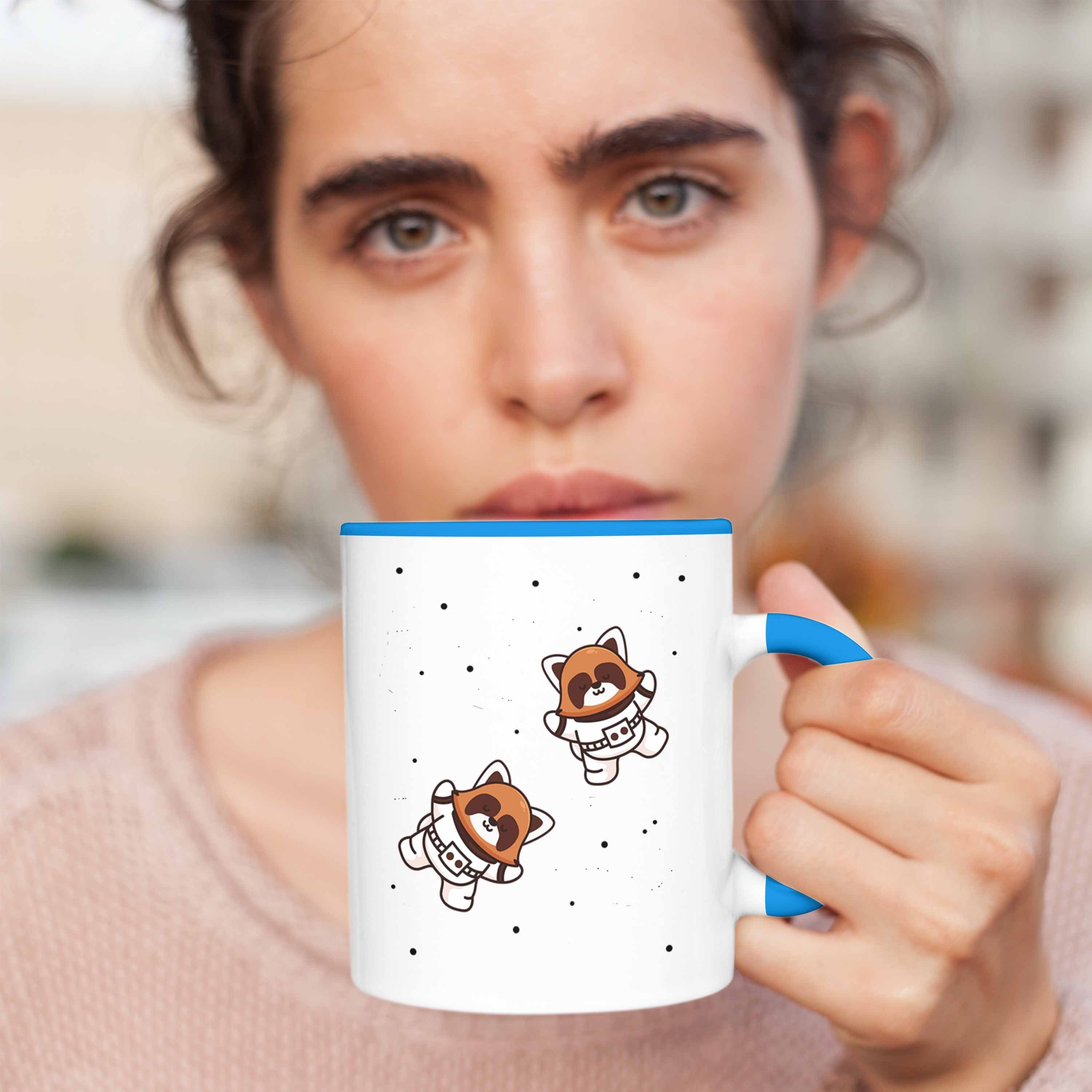 Trendation Mädchen Geschenkidee Lustige Grafik Kinder Jungs Roter Trendation Tasse Tasse Panda - Blau für Galaxie