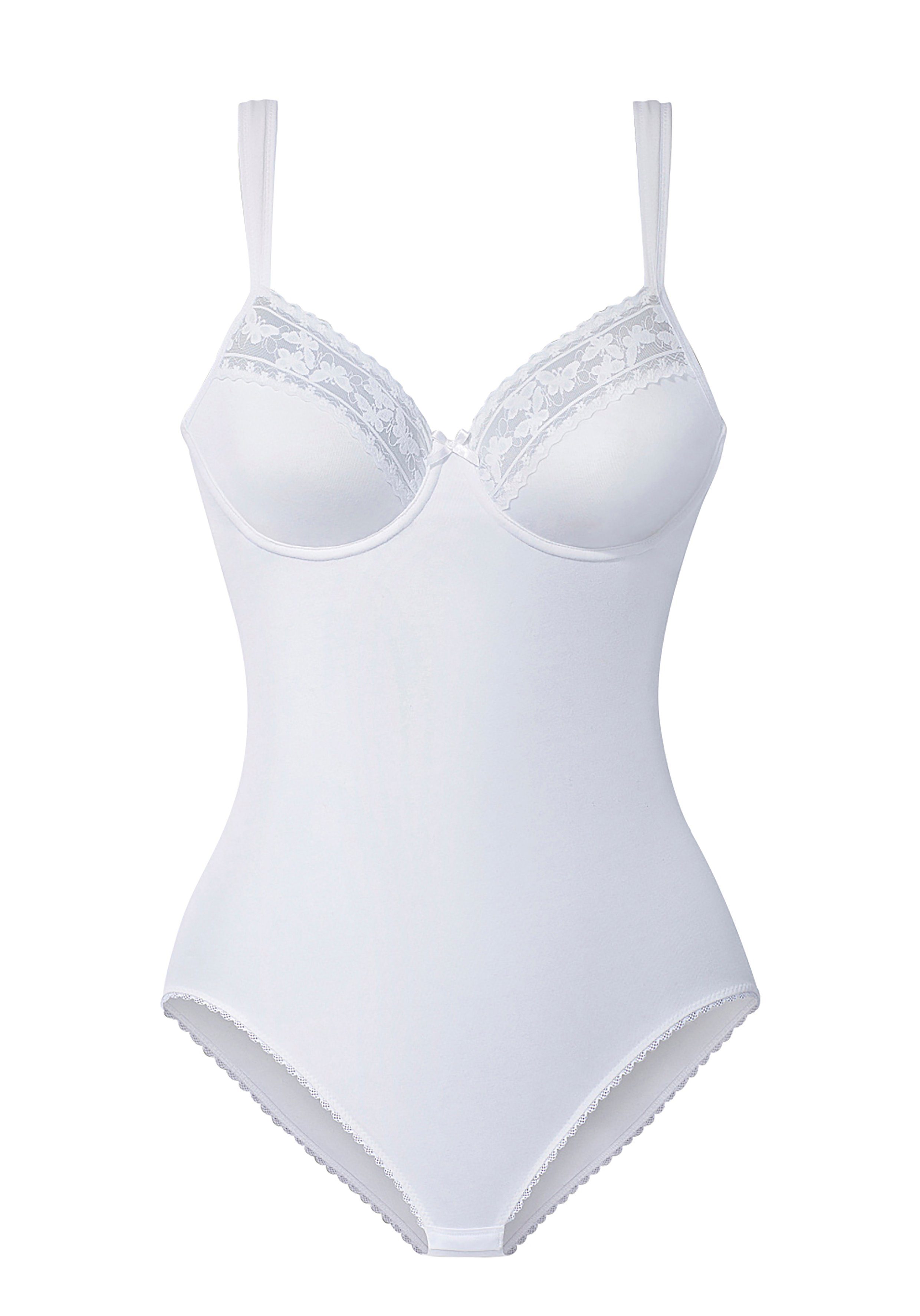 Nuance by Lascana Body mit feinen Borten und Spitzeneinsatz – auch für große Größen – Bild 2 von 5