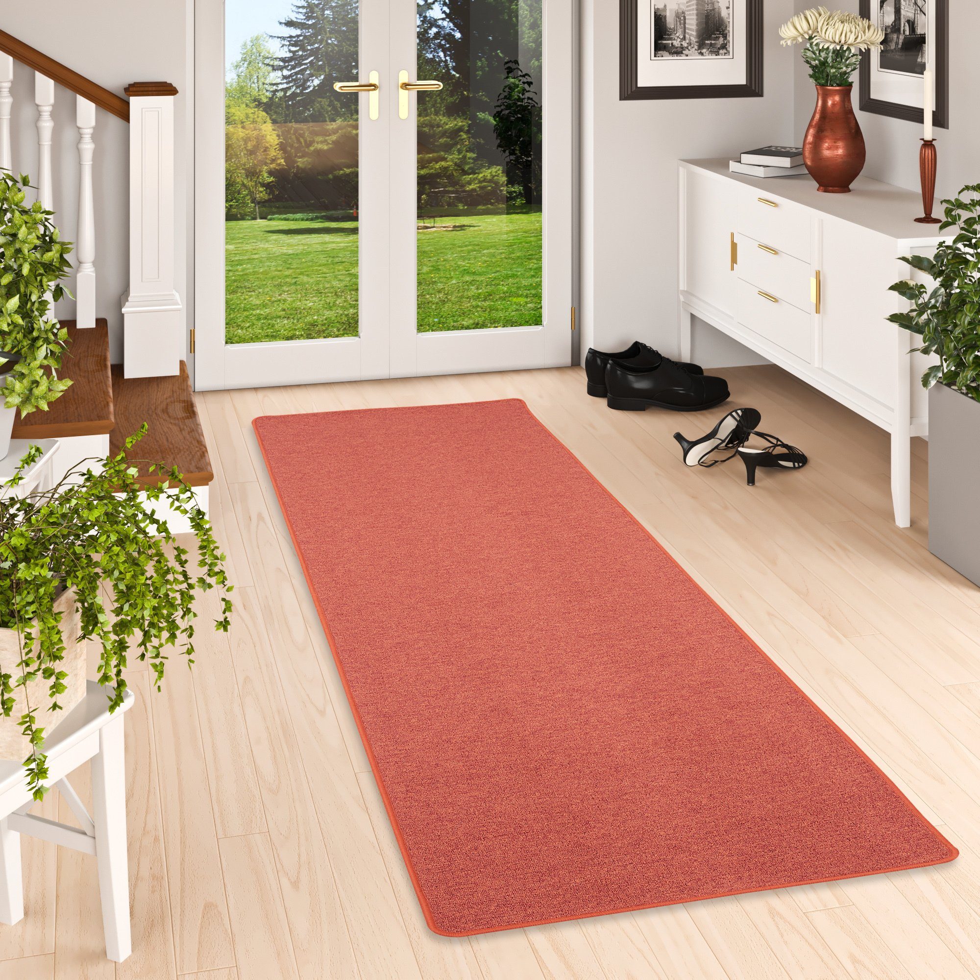 Snapstyle Veloursteppich Feinschlingen Velour Läufer Teppich Strong, Eckig, Höhe: 5 mm