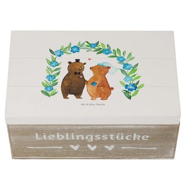 Mr. & Mrs. Panda Dekokiste Hochzeit Bären - Weiß - Geschenk, Schatzkiste, Schatulle, Erinnerungs (1 St)