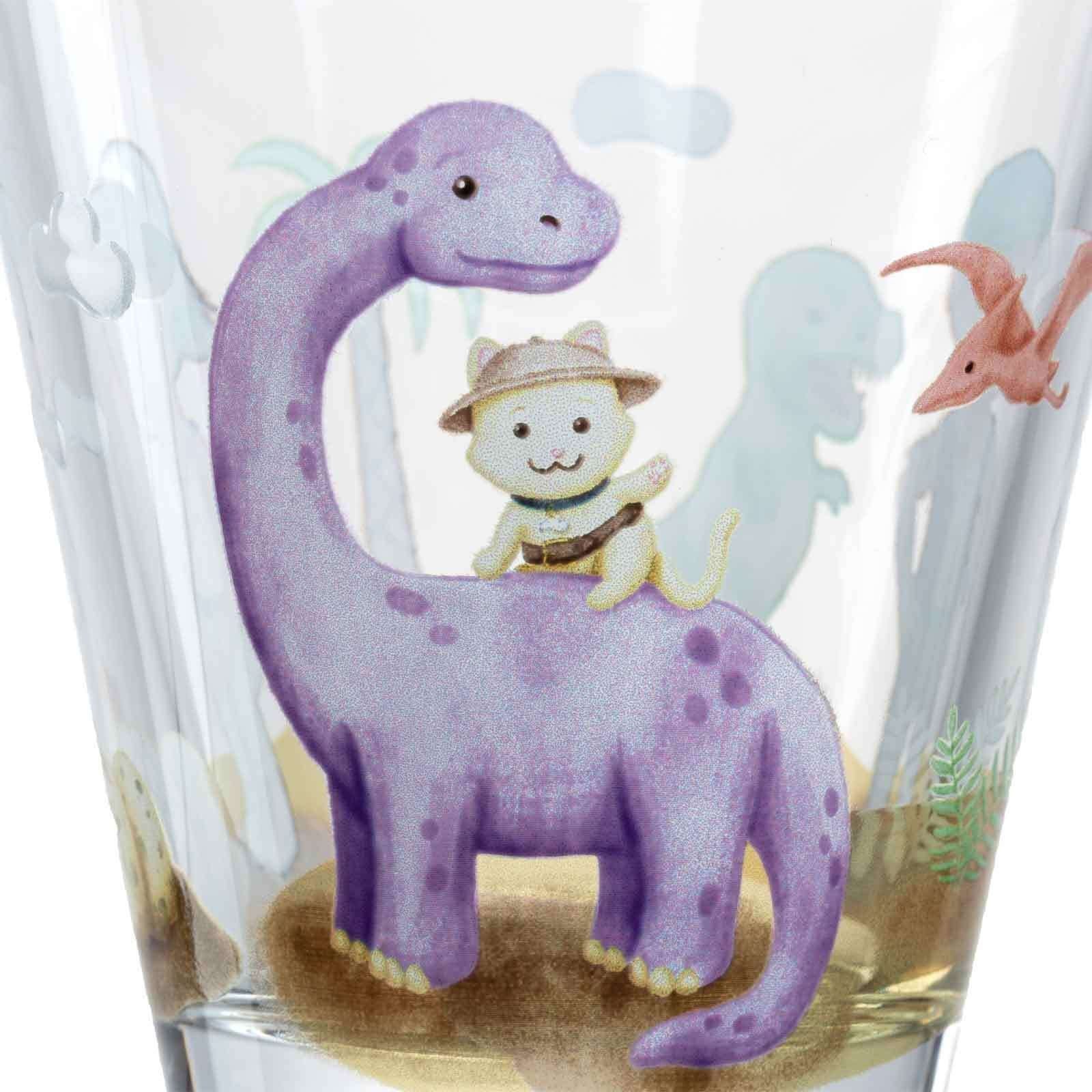 LEONARDO Kinderbecher Bambini Avventura Dino Kinderbecherset 215 ml, Glas