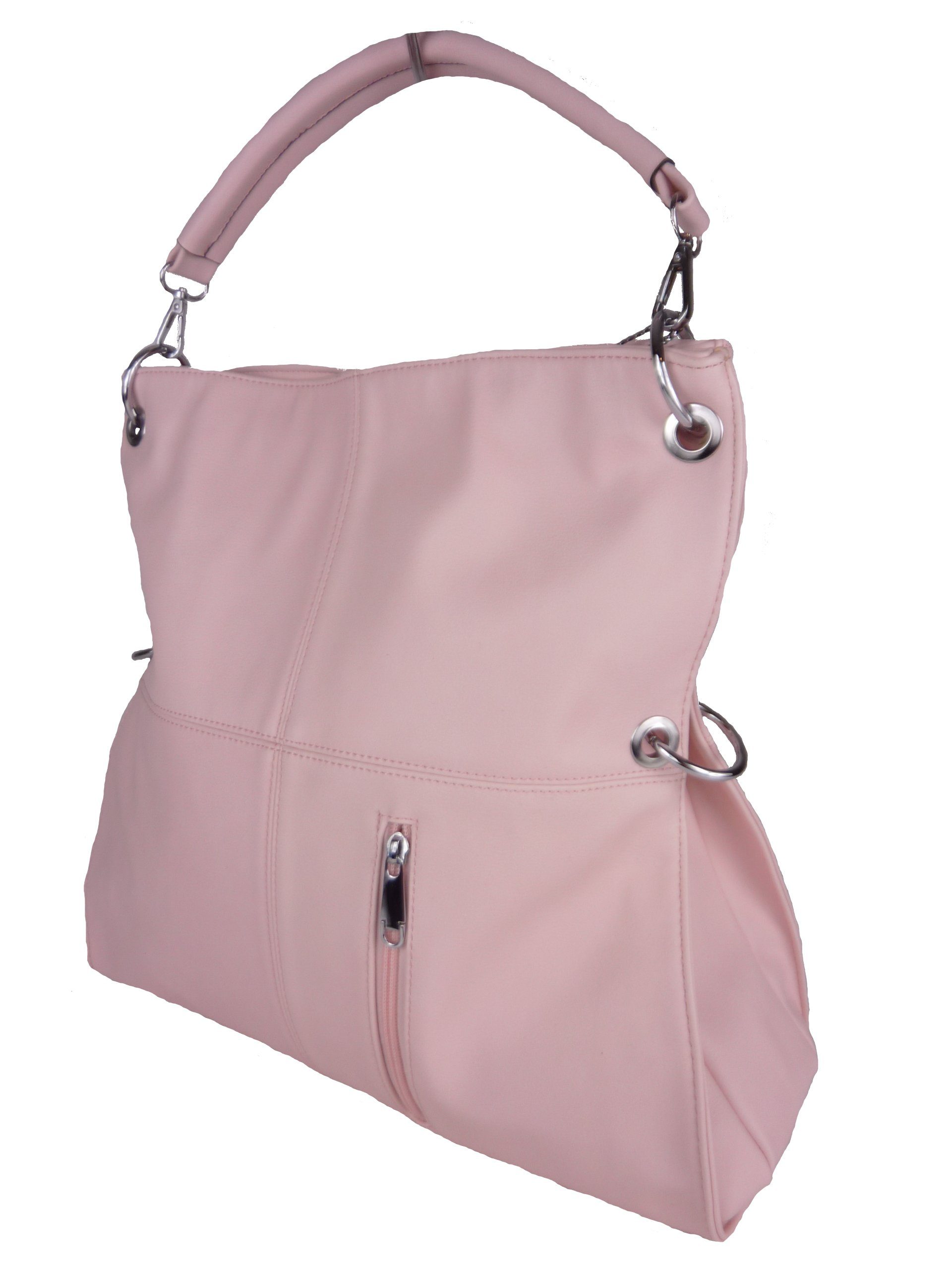 Taschen4life Shopper Damen Handtasche pastell-Farben (Umhängetasche) LY3742, Schultertasche, kurzer & langer Trageriemen