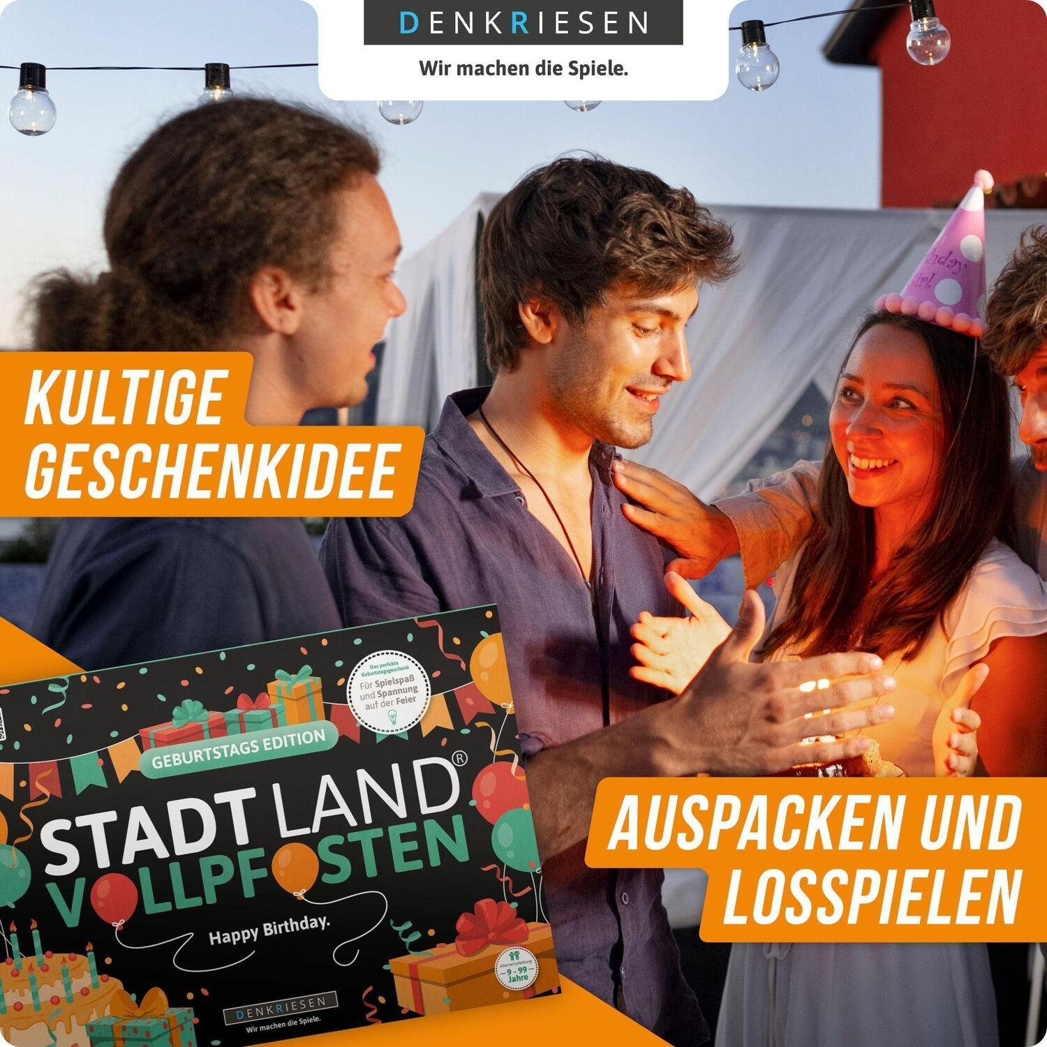 Denkriesen LAND STADT Spiel, Birthday." - EDITION VOLLPFOSTEN® "Happy GEBURTSTAGS -