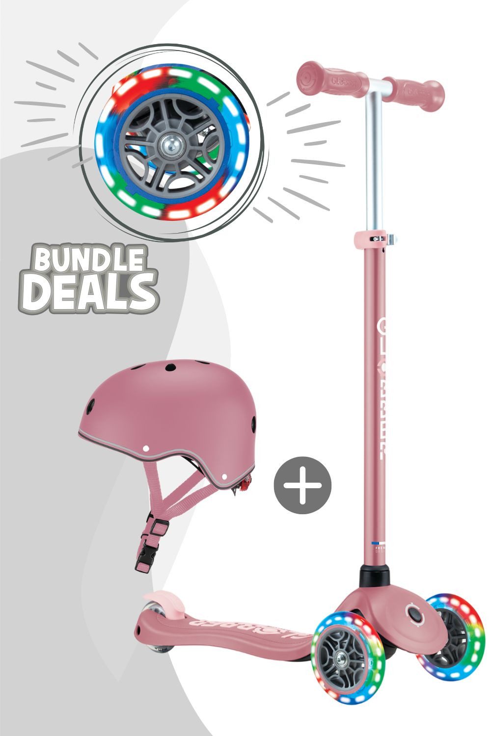 Globber Laufrad Primo Plus Lights inkl. Kinderhelm - 3 Wheels Scooter günstig online kaufen