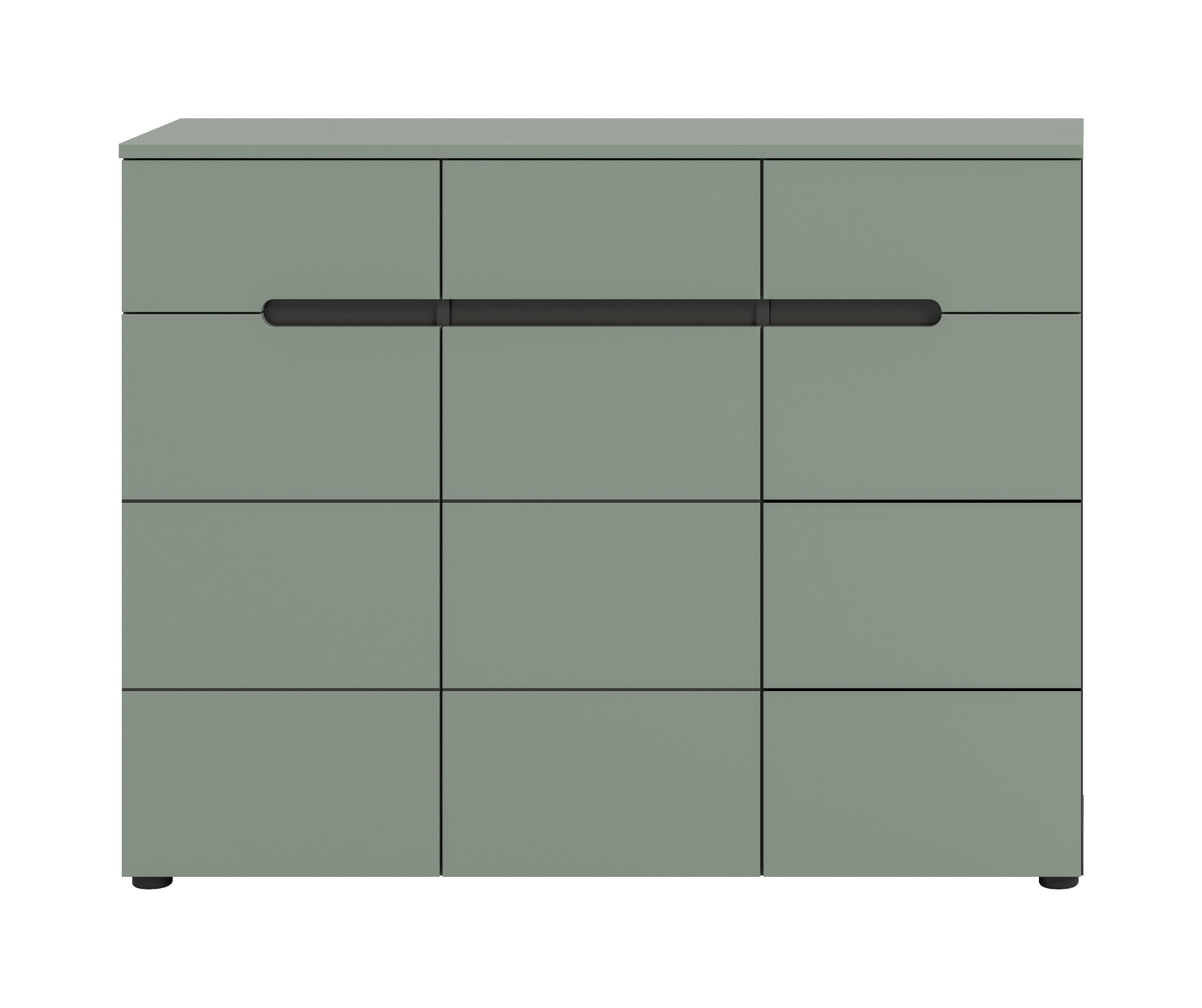 xonox.home Schuhkommode, Smoke Green Melamin beschichtet modern 94x120x37 cm