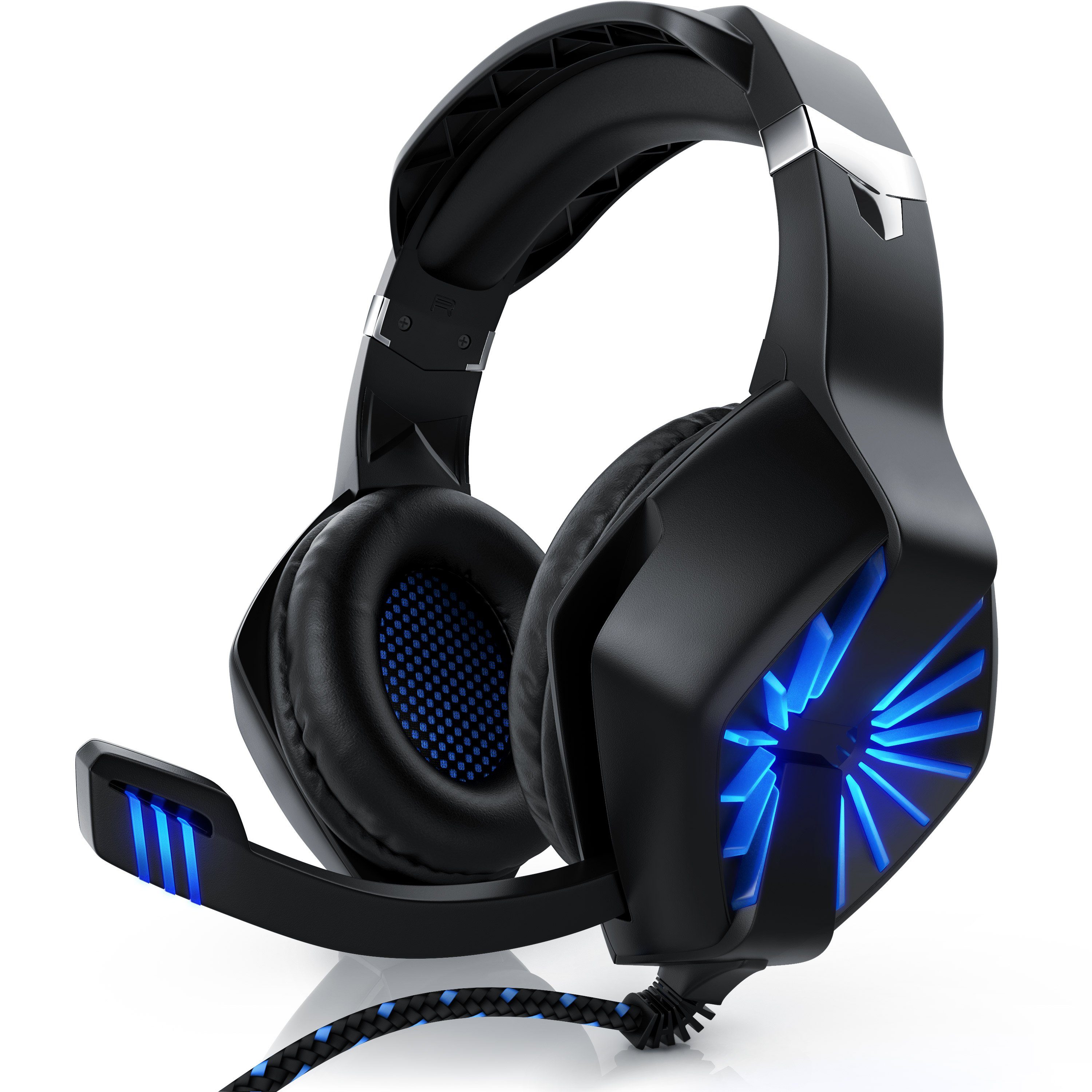 CSL Gaming-Headset (Blaue LED-Beleuchtung; Kopfbügel variabel verstellbar;  Bietet kristallklaren Hoch-, Mittel- und Tieftonbereich + dynamische  Basswiedergabe, Gaming Headset "GHS-102" mit Mikrofon Kopfhörer für  Windows/Mac/Linux /PS4/PS4 Pro) online ...