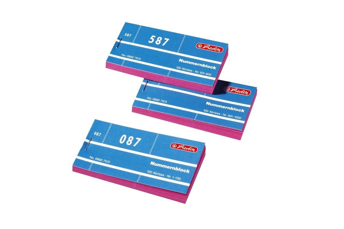 Herlitz Formularblock Herlitz Nummernblöcke 1-1000 10x100 Abrisse