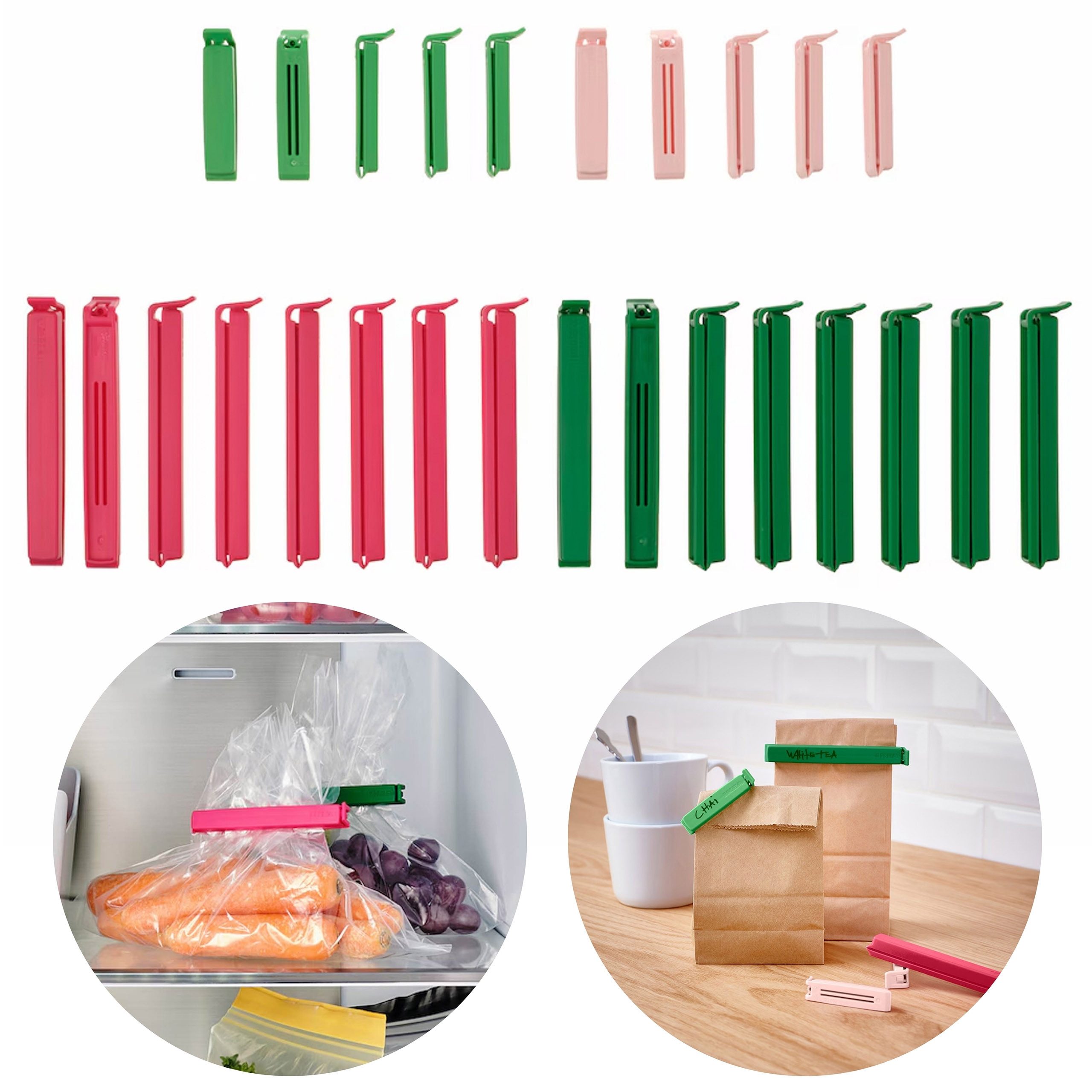 IKEA Verschlussklammer BEVARA Taschenclips, farbiges Set aus 26 IKEA Teilen