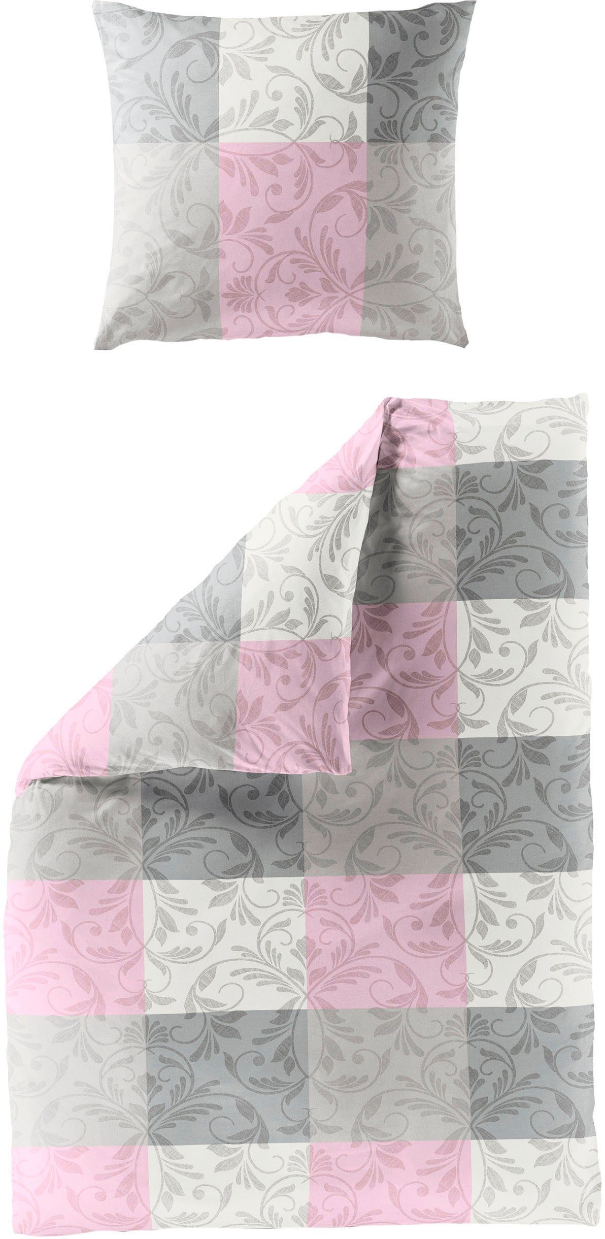 BIERBAUM Bettwäsche 3092, Seersucker, 2 teilig, Seersucker, 100 % Baumwolle, pflegeleicht, kariert