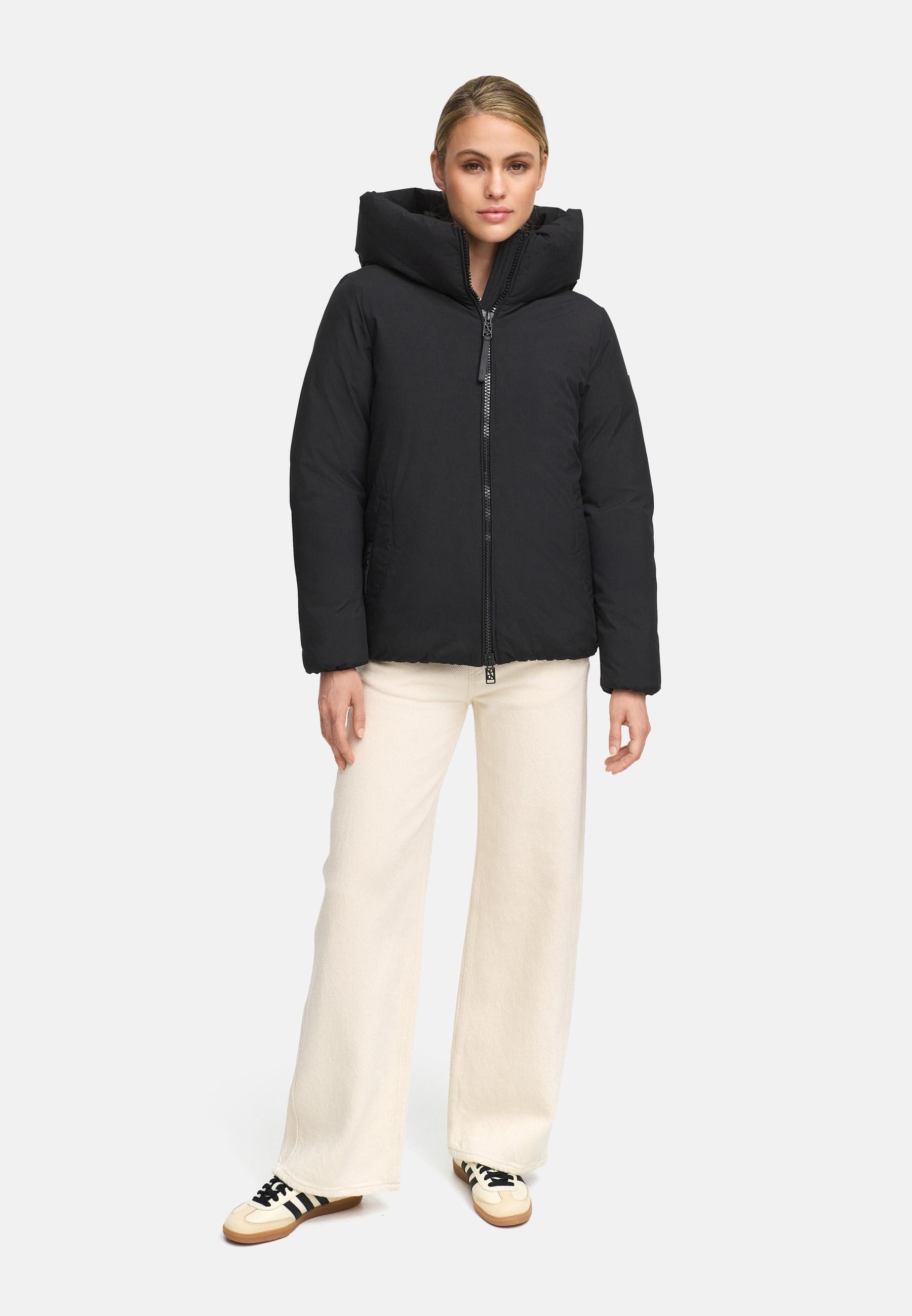 Navahoo Winterjacke Blütenlicht 14 Warme Damenjacke mit hohem Kragen