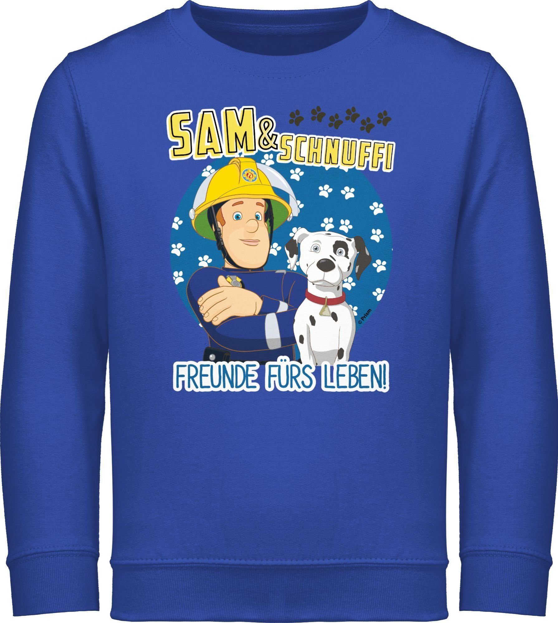 Feuerwehrmann Sweatshirt Schnuffi 1 - Royalblau Sam Freunde fürs Shirtracer & Mädchen Leben Sam