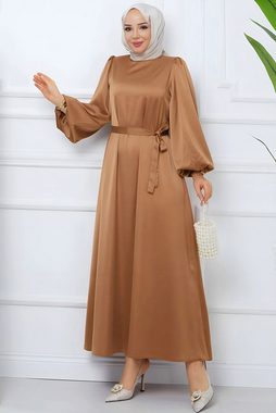 Modabout Maxikleid Langes Kleider Abaya Hijab Kleid Damen - NELB0007D4772BEJ (1-tlg)