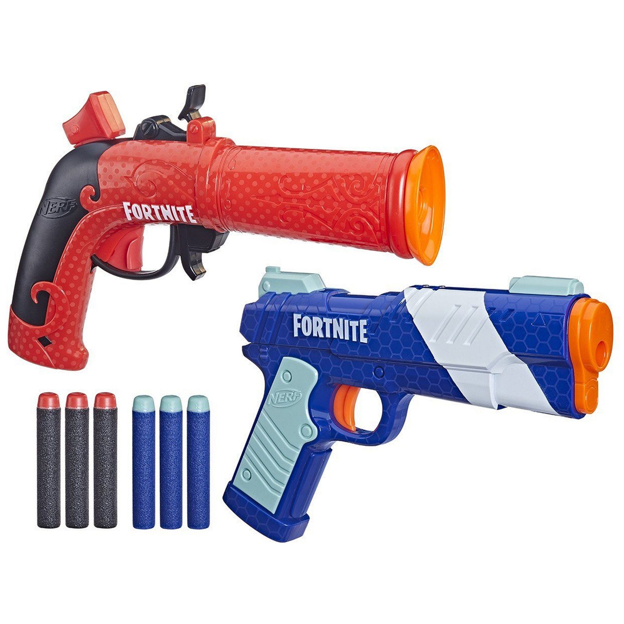 Hasbro Blaster Nerf Fortnite Dual Pack, Dieses Set enthält 2 durch Fortnite inspirierte Nerf Blaster und 6 Ne