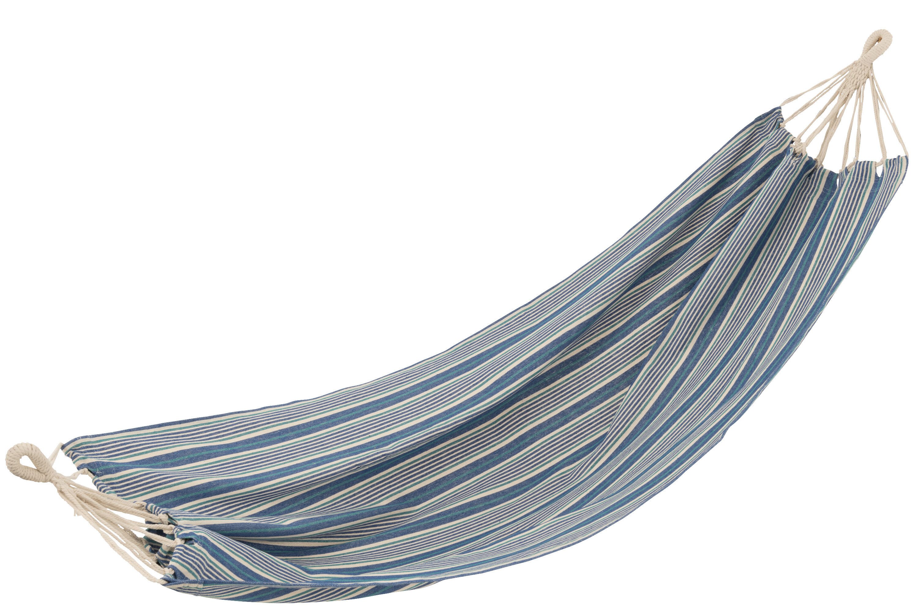 J-line Hängematte Hängematte Streifen blau/weiss, Baumwolle / Polyester