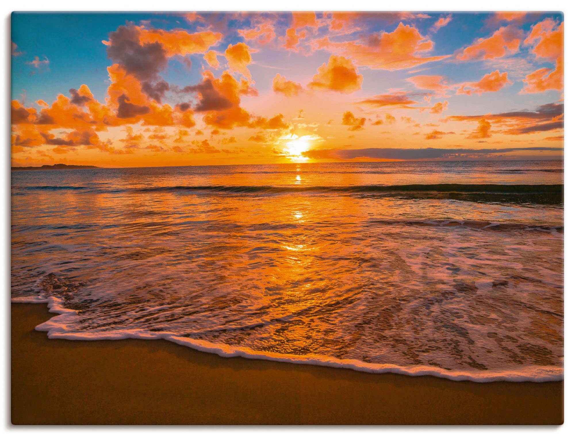 Artland Wandbild Sonnenuntergang am Strand, Sonnenaufgang & -untergang (1 St), als Leinwandbild, Poster in verschied. Größen