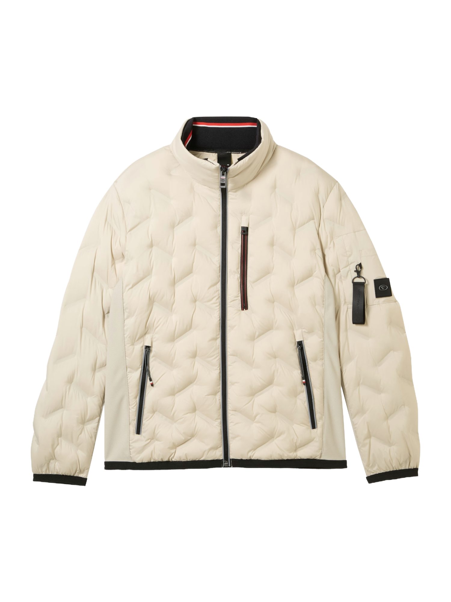TOM TAILOR Funktionsjacke O natur,Outdoor,Polyester,Strukturiert,Stehkragen,Lang,Regular Fit