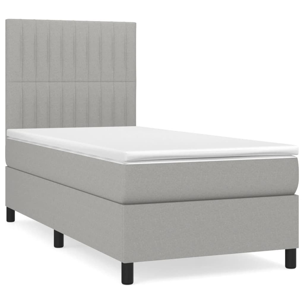 vidaXL Bett Boxspringbett mit Matratze Hellgrau günstig online kaufen