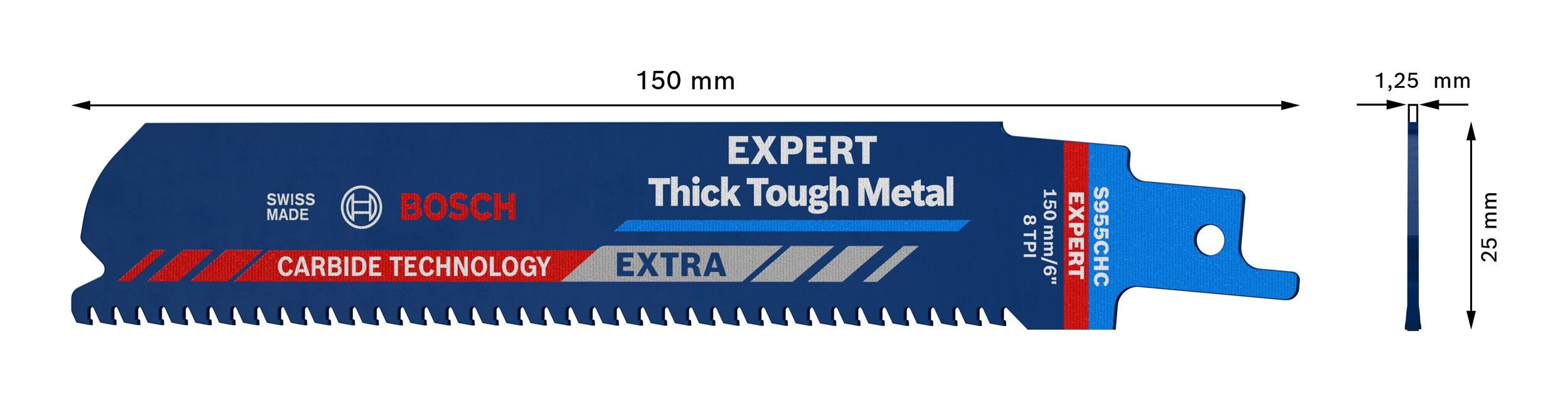 BOSCH Säbelsägeblatt Expert Thick Endurance 955 for S Expert Tough CHM Metal, HeavyMetal
