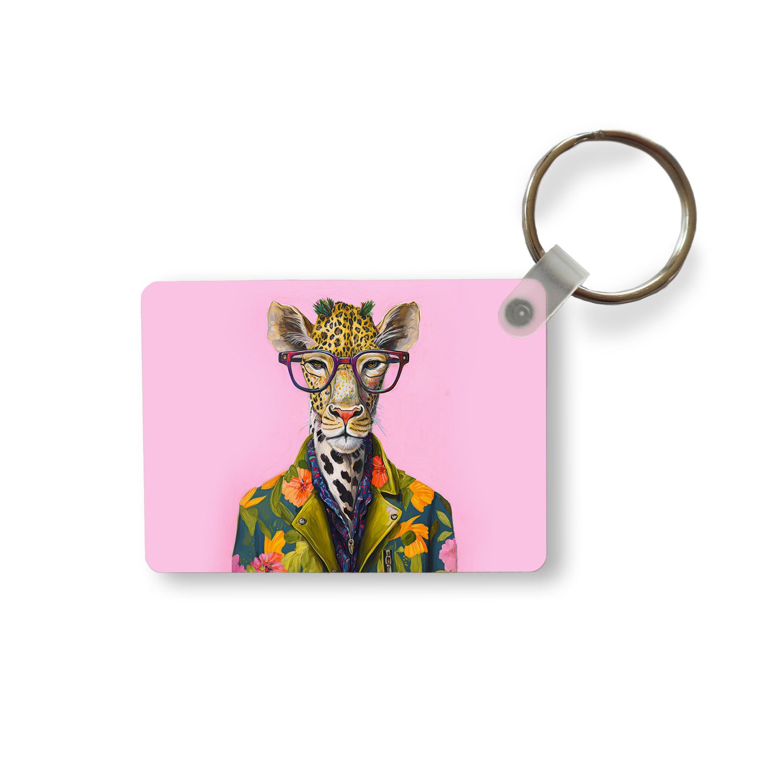 Schlüsselanhänger Tiere - Giraffe - Brille - Blumen