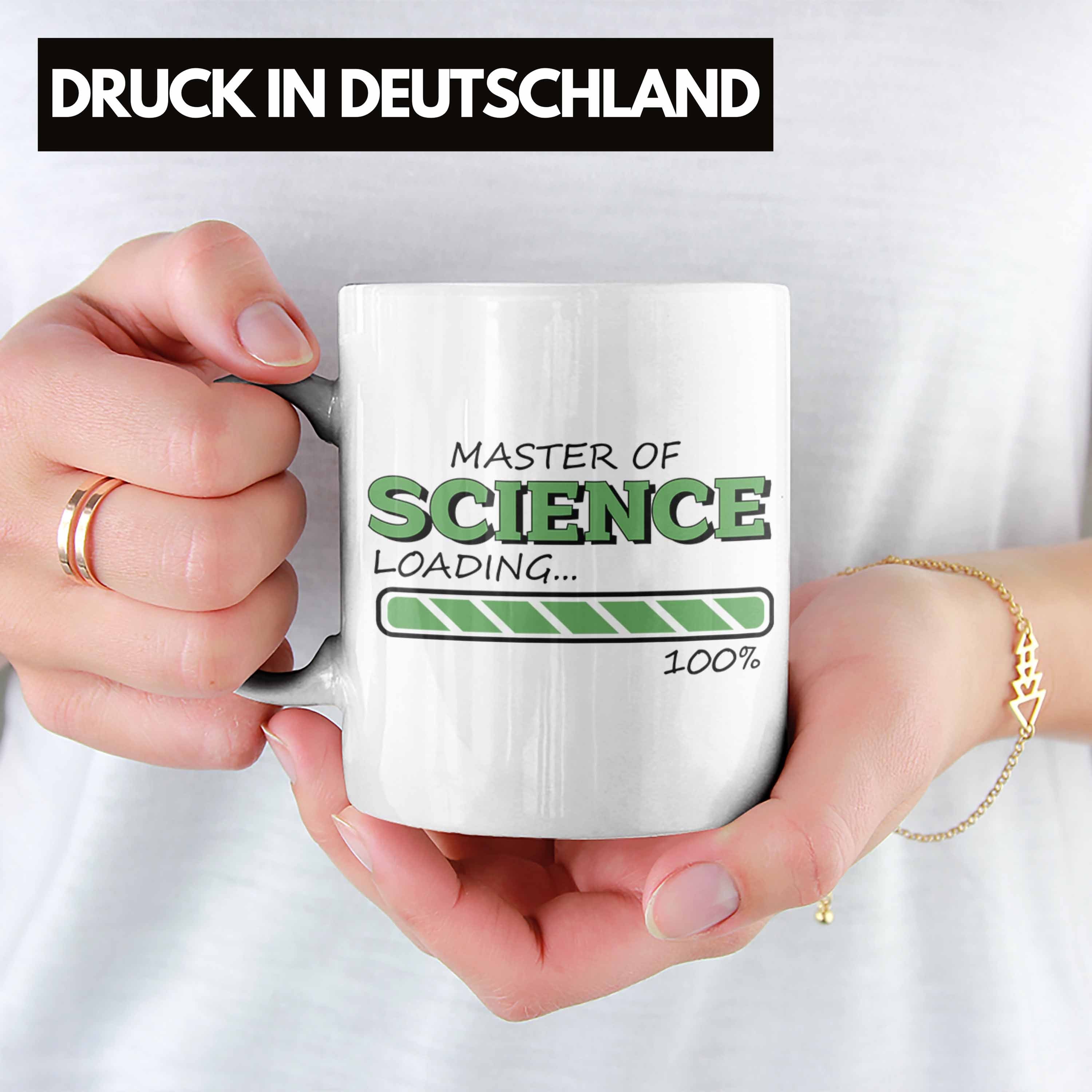 Trendation Tasse Weiss Lustige Science "Master Of für Loading" Absolvent Tasse - Geschenkidee