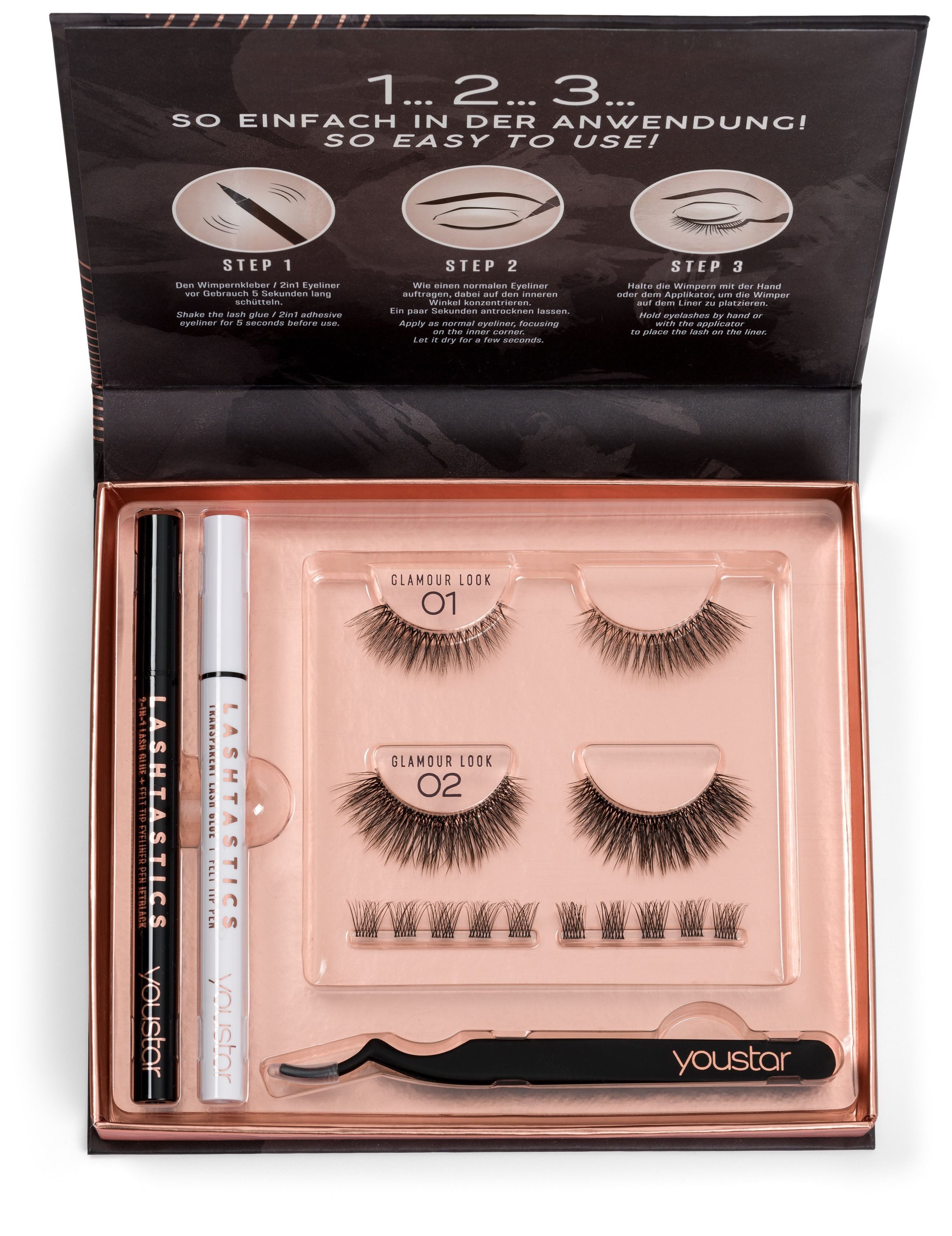 youstar Augen-Make-Up-Set youstar LASHTASTICS 3D Wimpern Set / Eyelash Set - Glamour Look