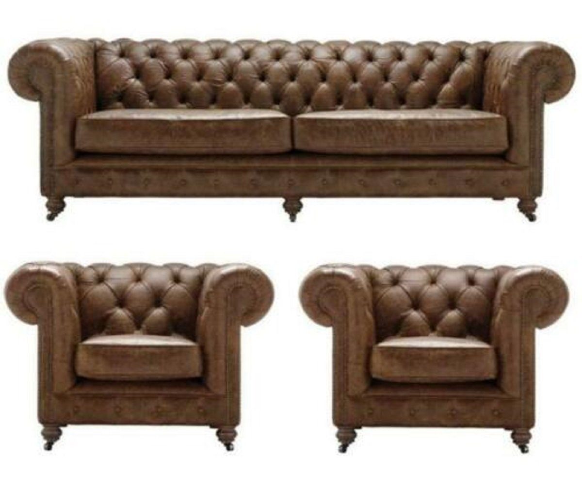JVmoebel Sofa Antik Stil Chesterfield Sofagarnitur Couch Garnitur Garnituren, Made in Europe