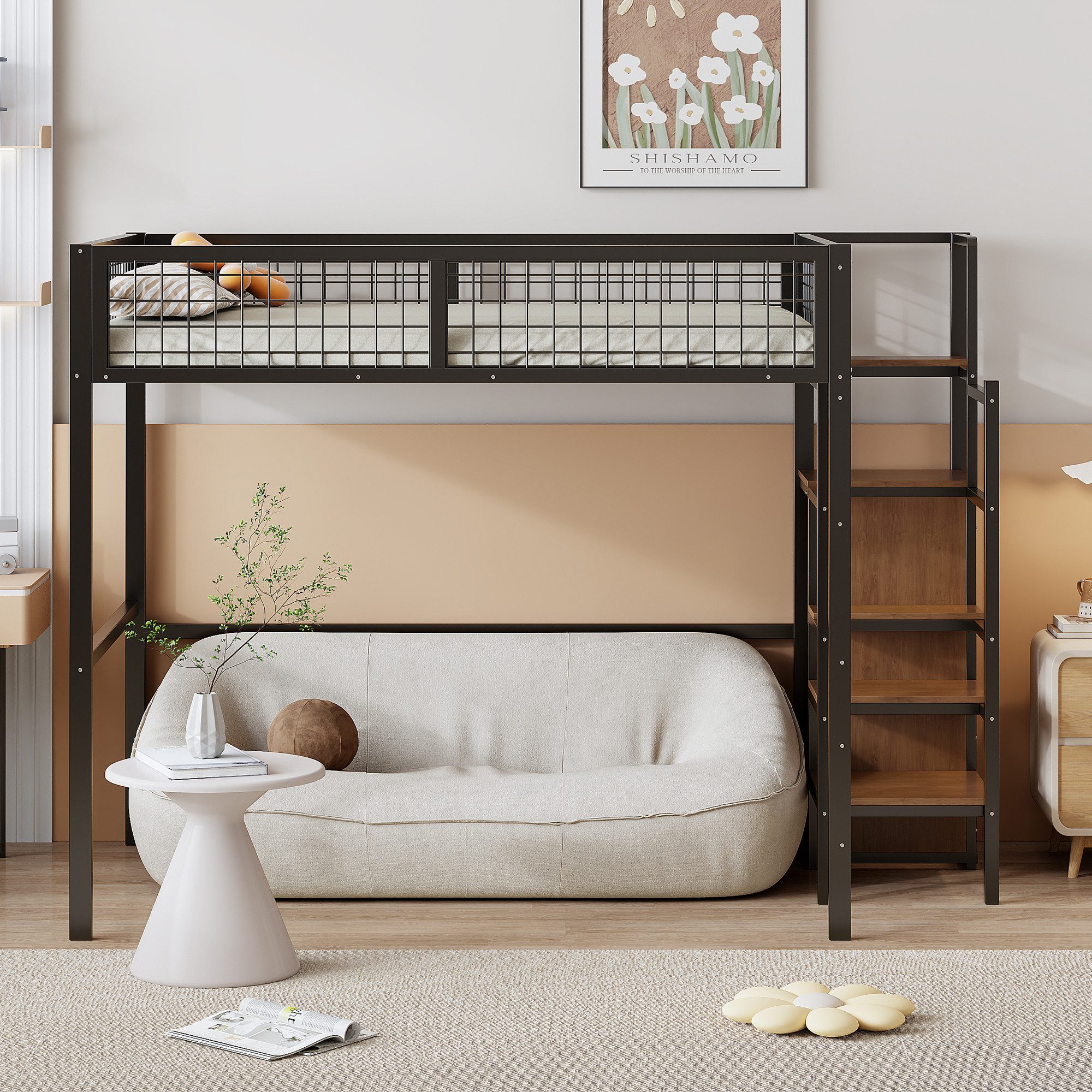 Flieks Hochbett Kinderbett 140x200cm mit Leiter, günstig online kaufen