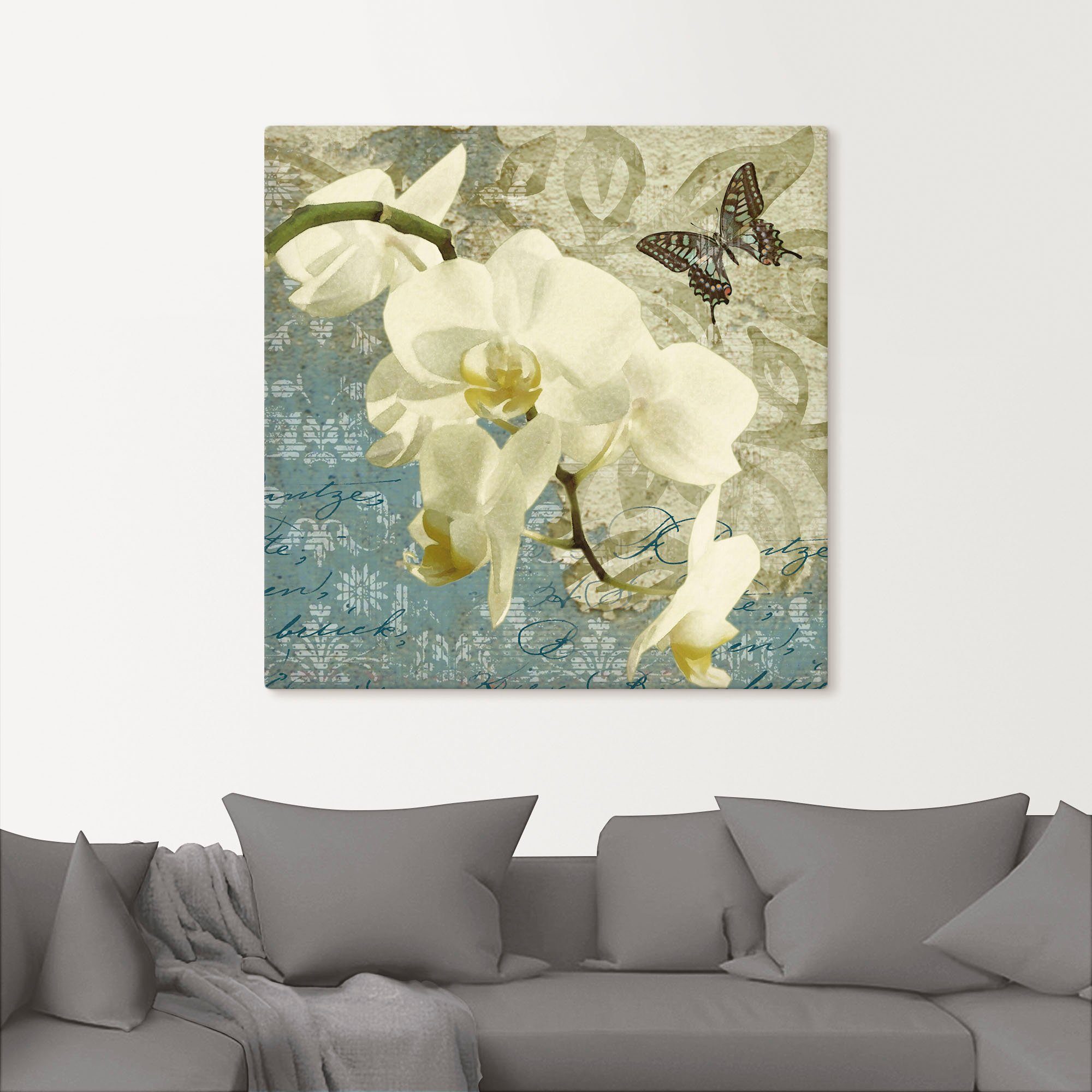 Poster (1 Größen Orchideen, versch. Leinwandbild, oder Alubild, St), Wandaufkleber Blumen Wandbild in als Artland