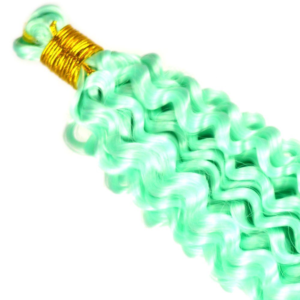 Flechthaar Deep Wave 3er Zöpfe Kunsthaar-Extension YOUR BRAIDS! Crochet Mint Wellig Braids Pack MyBraids 15-W