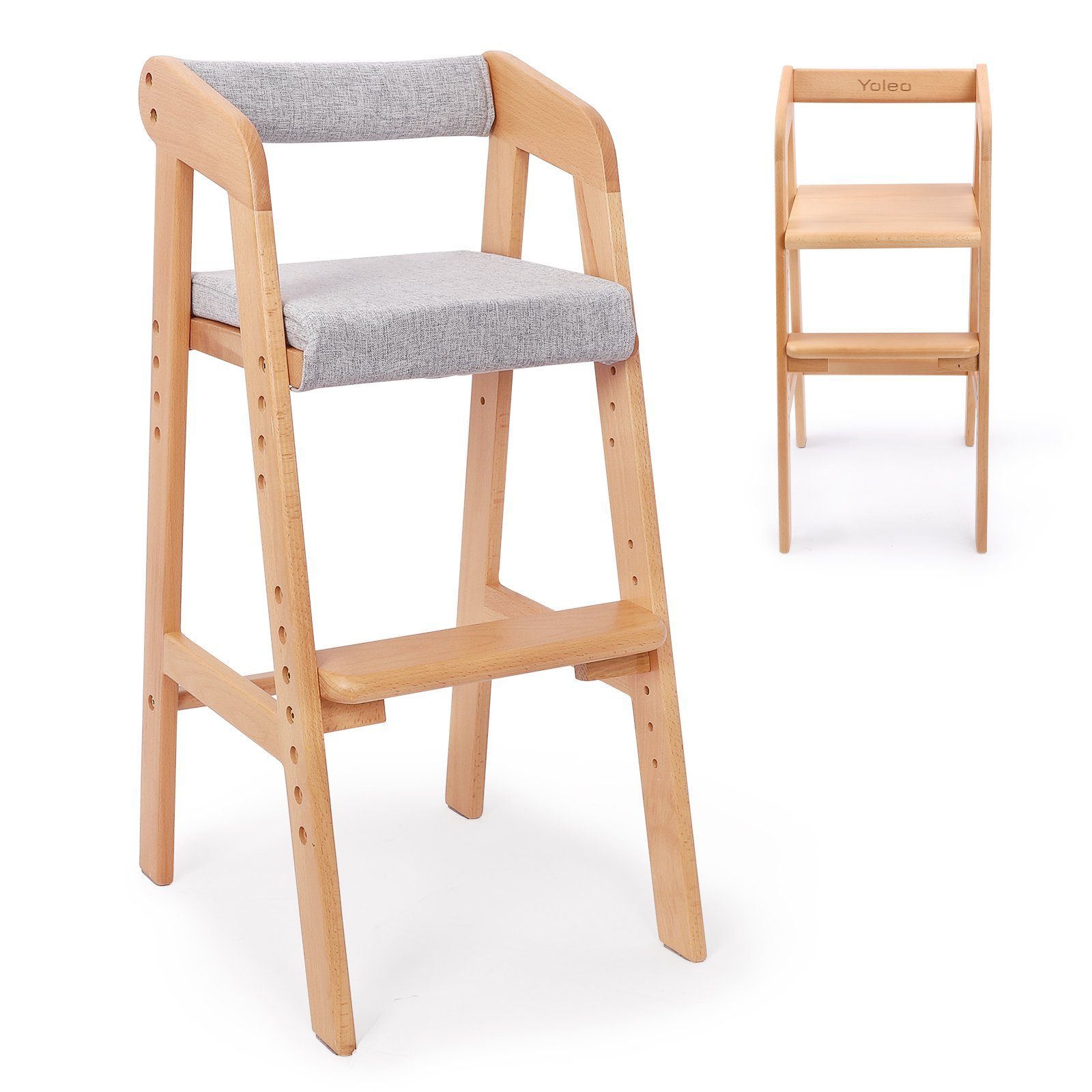 YOLEO Stuhl Kinderstuhl Mitwachsender Holz Stuhl günstig online kaufen
