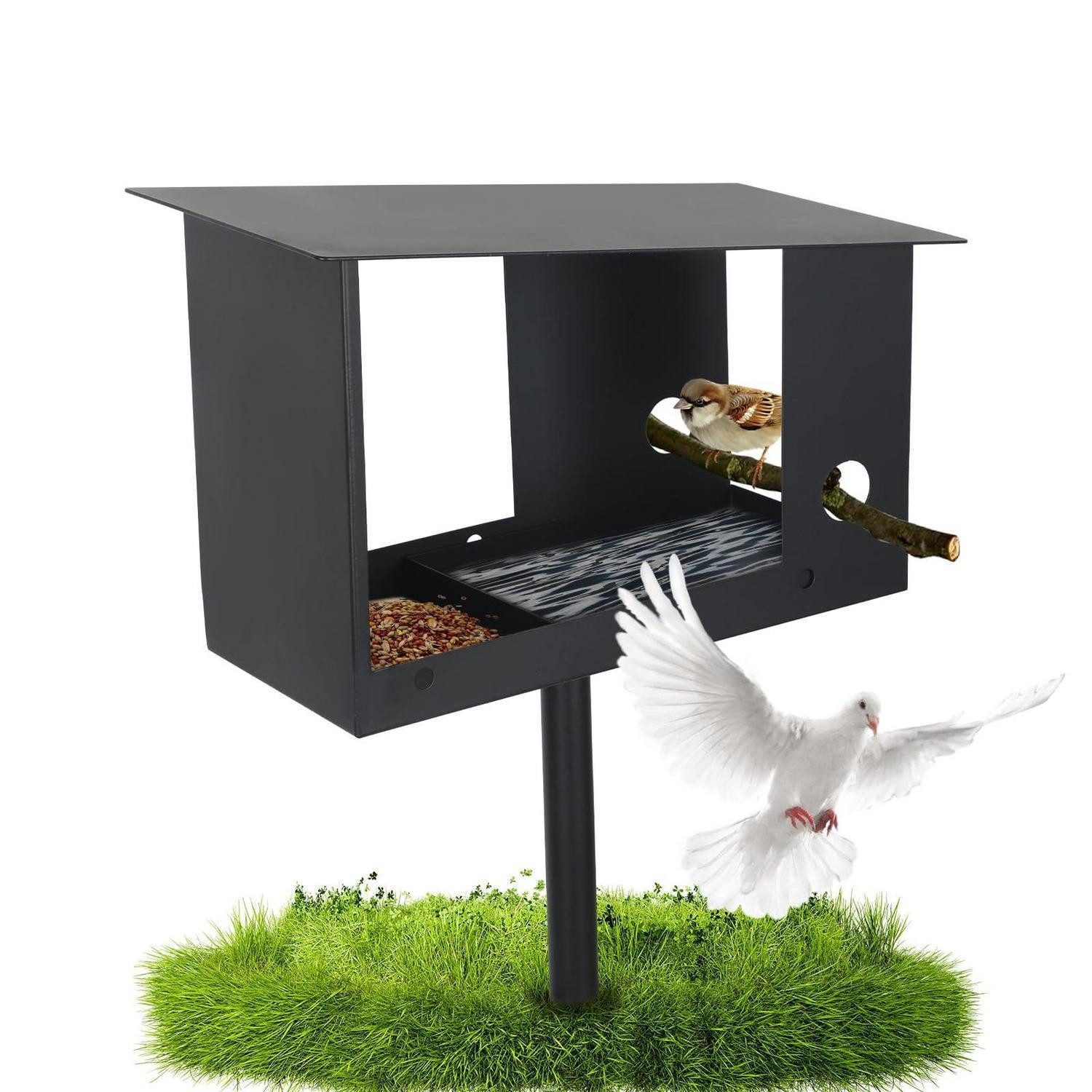 LuxusKollektion Vogelhaus Vogelhaus Metall 3-in-1