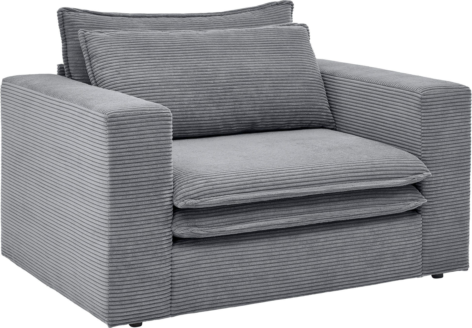Style Loveseat of Places PIAGGE, Anthrazit Loveseat Cord, Hochwertiger trendiger
