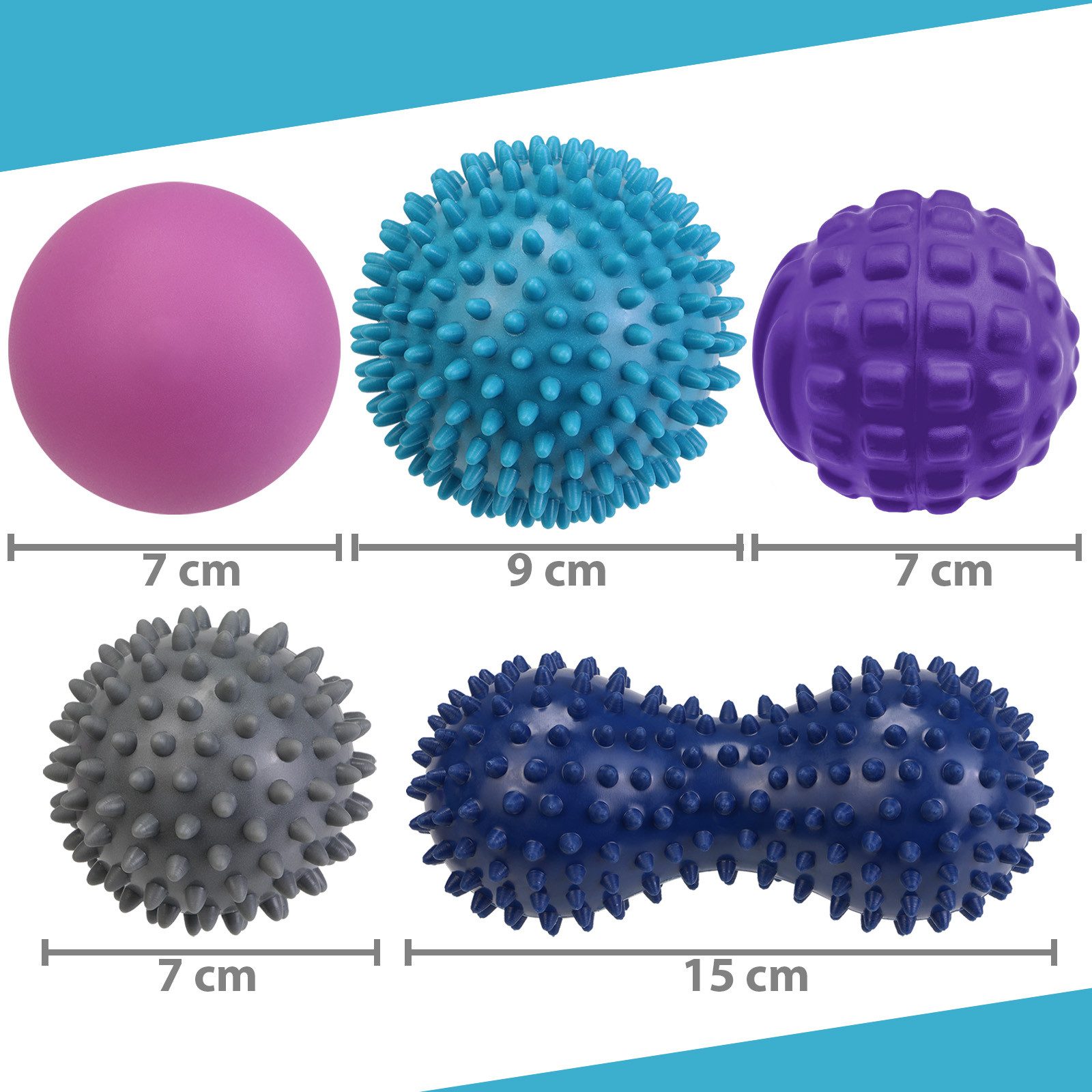 ALPIDEX Massageball ALPIDEX Massagebälle 5er Set in verschiedenen Härtegraden