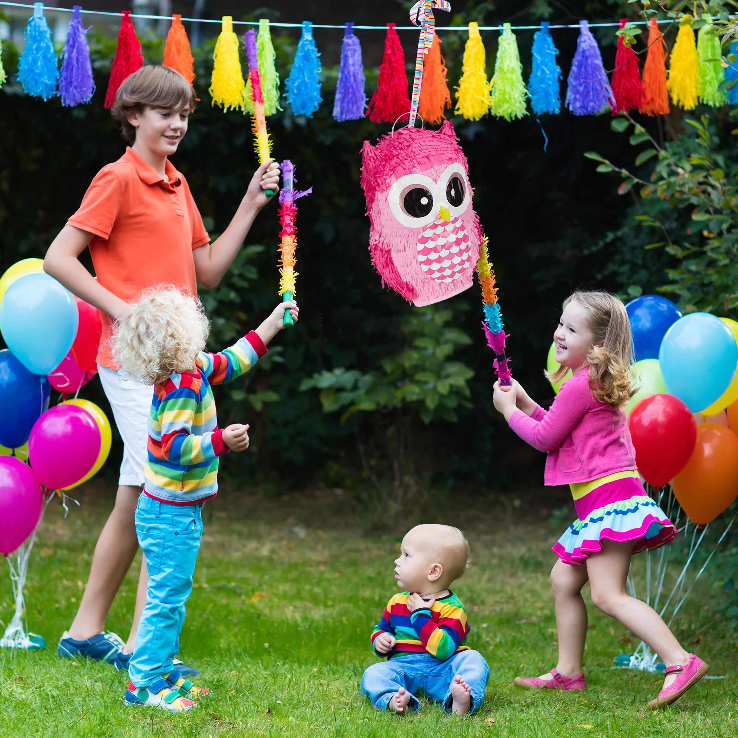 Pinata Eule Pink Papierdekoration relaxdays in