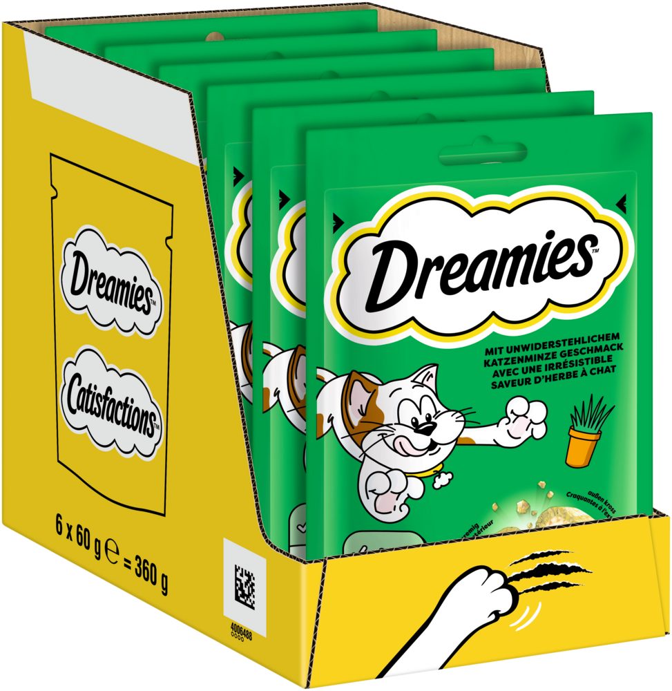 Dreamies DREAMIES™ Katzenminze 6 x 60g, Snack für: Katze