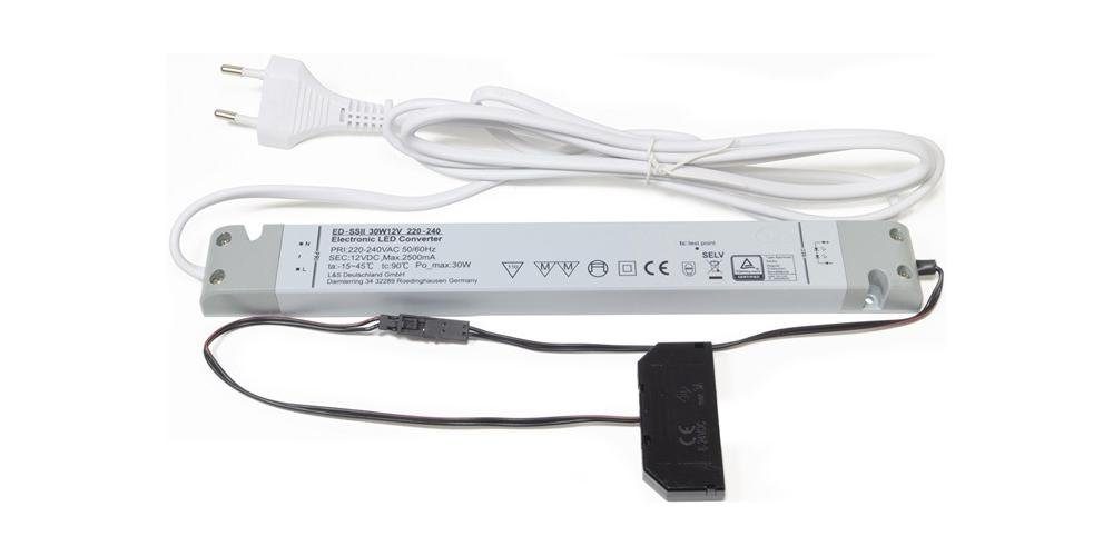 L&S Möbelbeschlag LED-Konverter 230 V 12 V 30 W 6-fach Verteiler