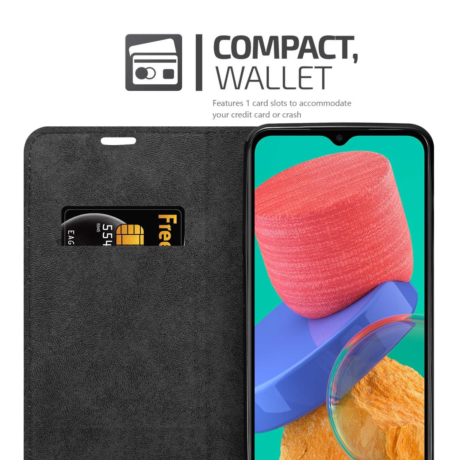 Cadorabo Handyhülle für Samsung Galaxy M33 5G Hülle Samsung Galaxy M33 5G, Hülle Schutzhülle mit Standfunktion, Magnetverschluss und Kartenfach