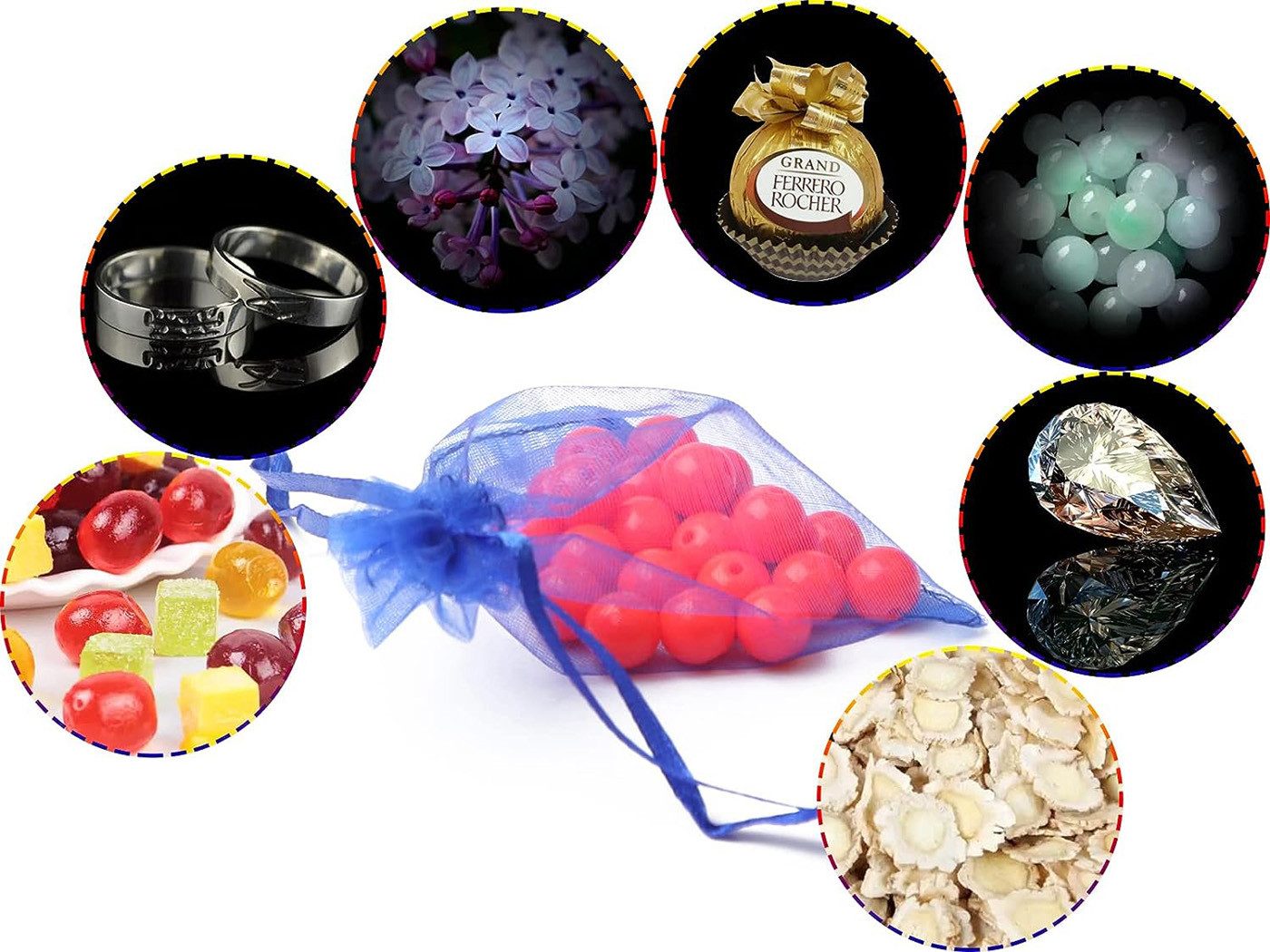 Bomiclss Kalender zum Selbstbasteln 100 Stück Organzasäckchen Organzabeutel Schmuckbeutel 7x9 cm, für Festival Party Hochzeit und die tägliche Platzierung – Bild 5 von 5