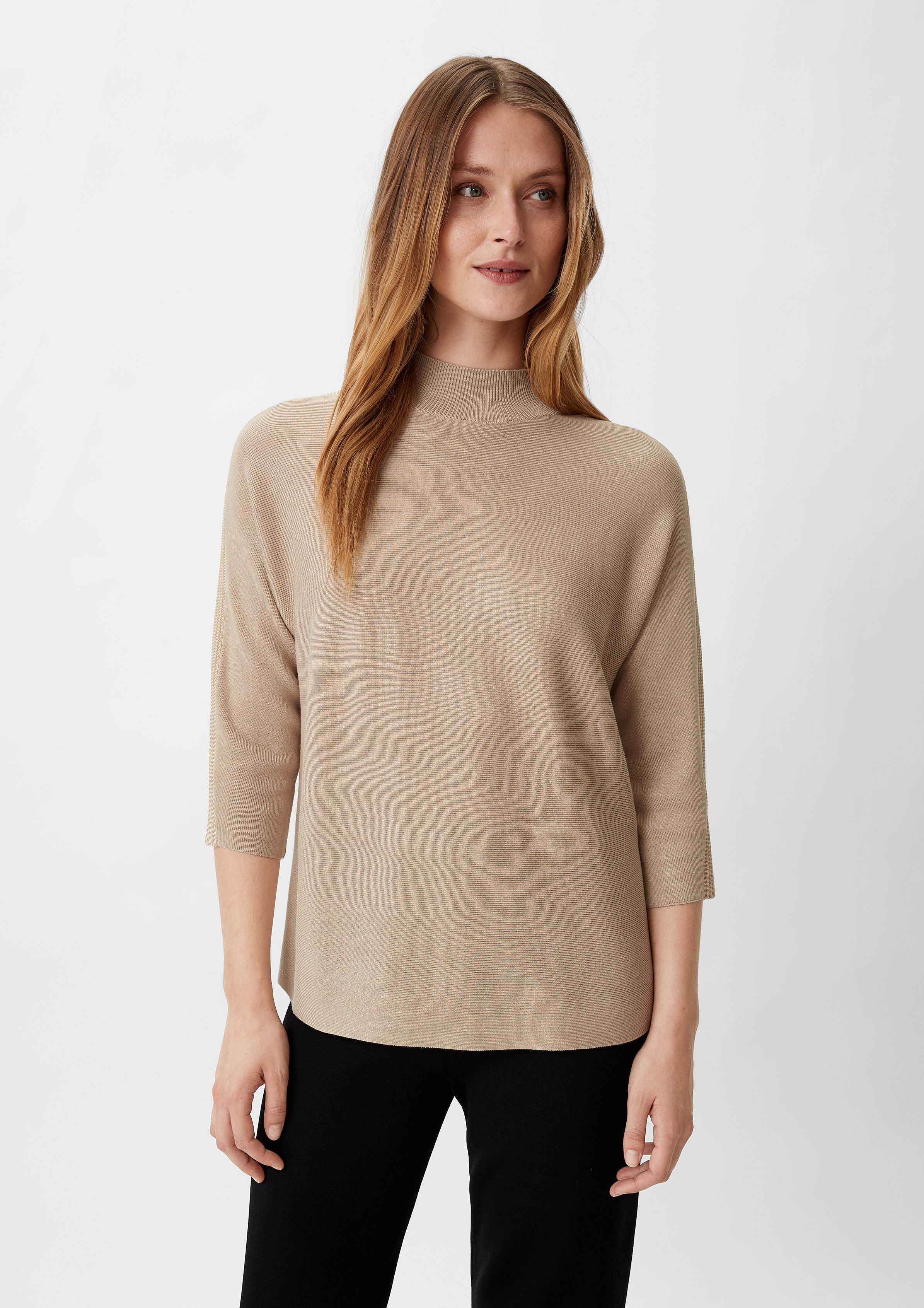 Langarmshirt Strickpullover mit Inserts