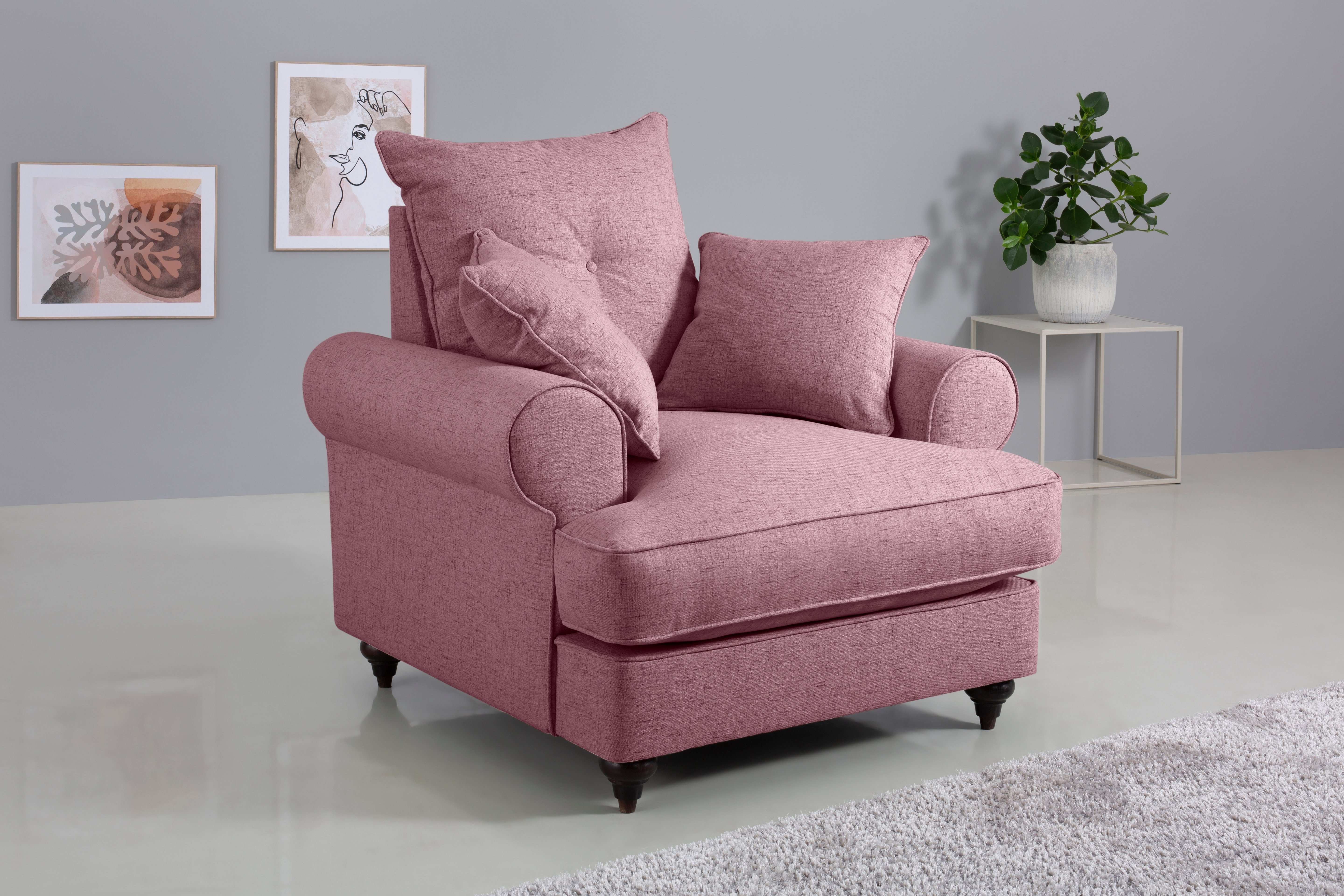 Home affaire Sessel Bloomer, mit hochwertigem Kaltschaum, in verschiedenen Farben erhältlich violet