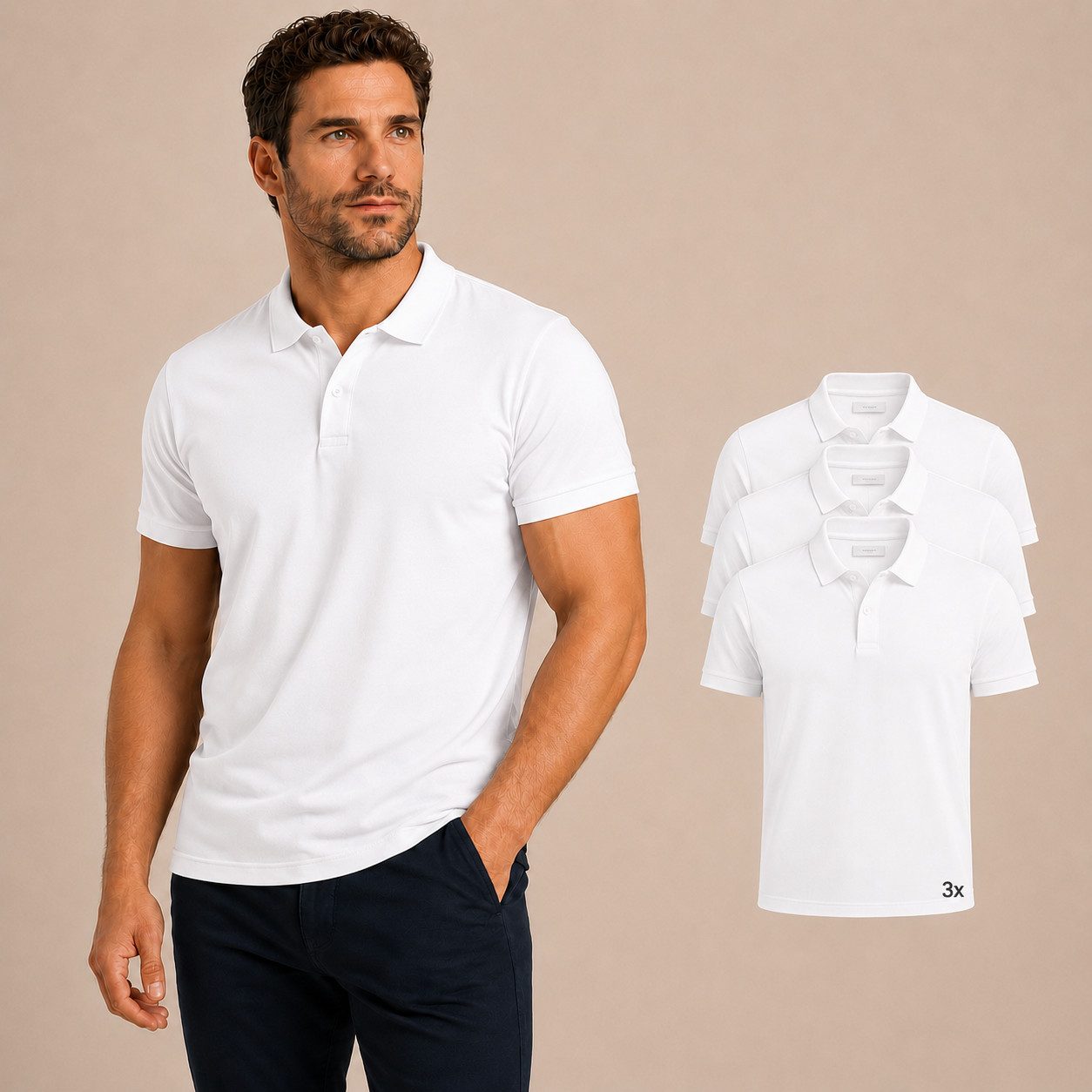 Sitztgut Poloshirt Premium Cotton Polo T-Shirt (3-tlg)