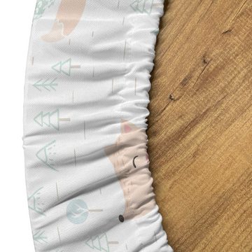 Abakuhaus Tischdecke Rundum-elastische Stofftischdecke, Weihnachten Glückliche Füchse tragender Schal